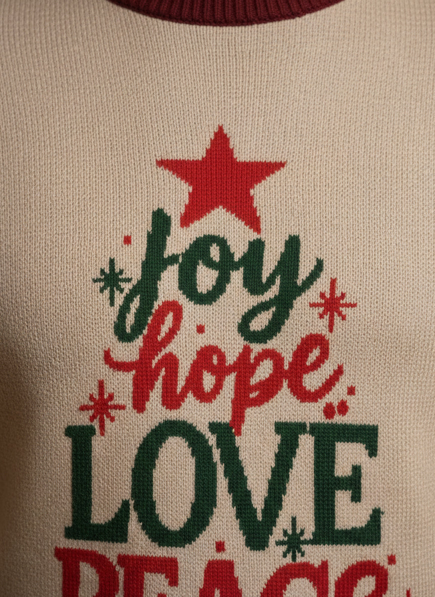 Joy Hope Peace Love Christmas Sweater - Men's