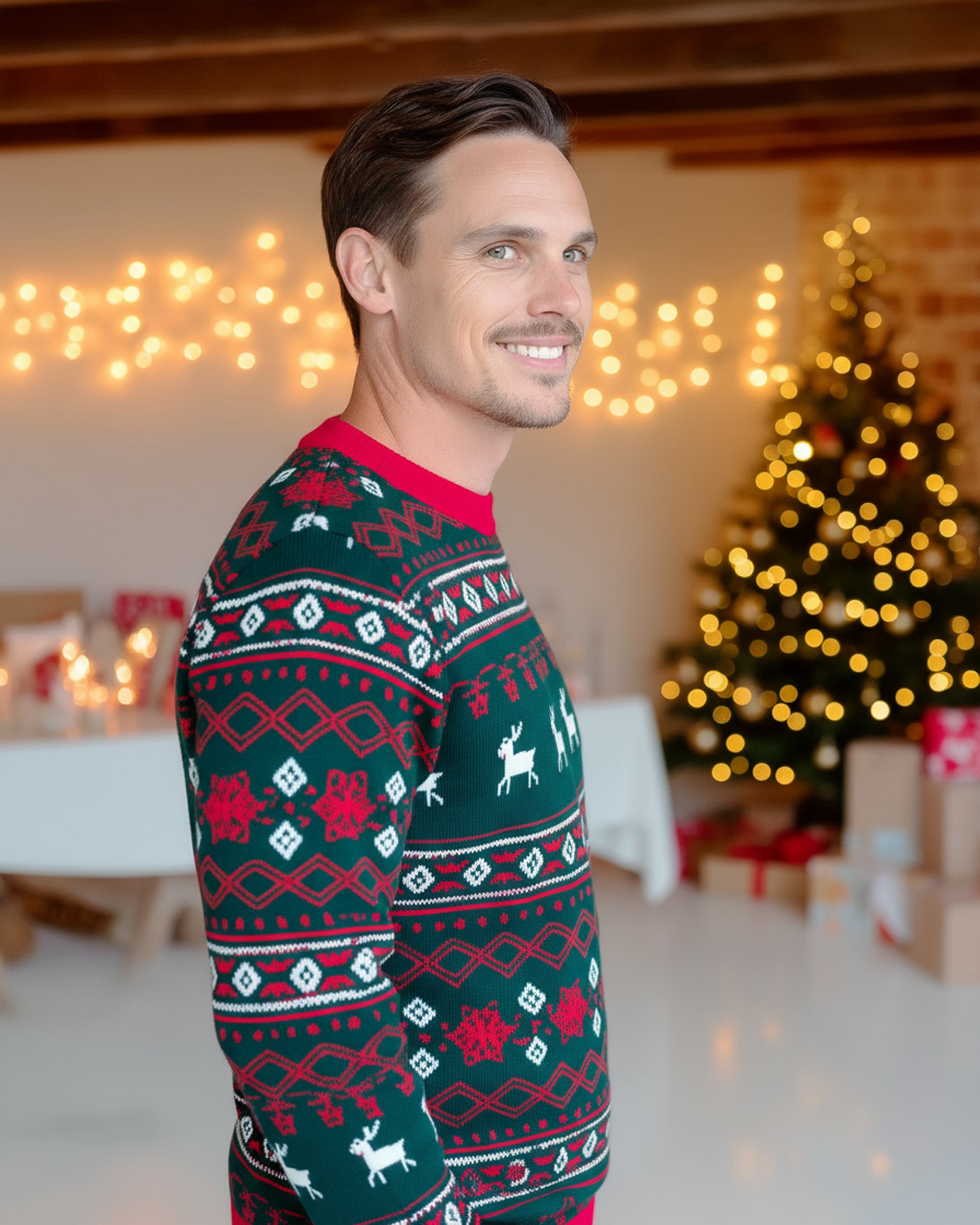 Cozy Reindeer Christmas Sweater - Men's