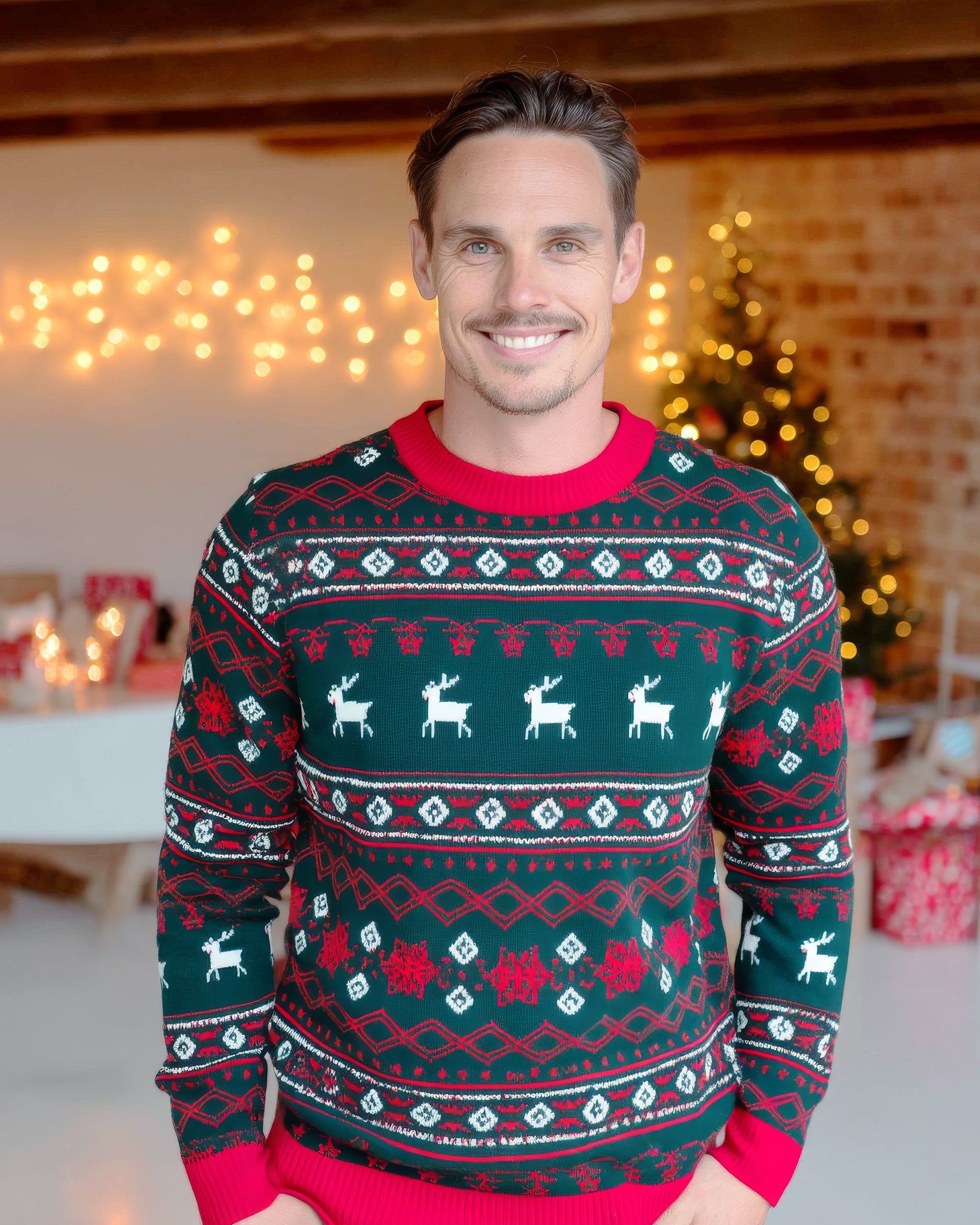 Cozy Reindeer Christmas Sweater - Men's