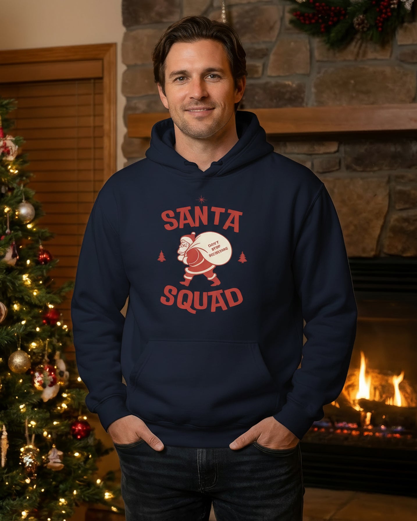 Santa Squad Christmas Hoodie - Men's