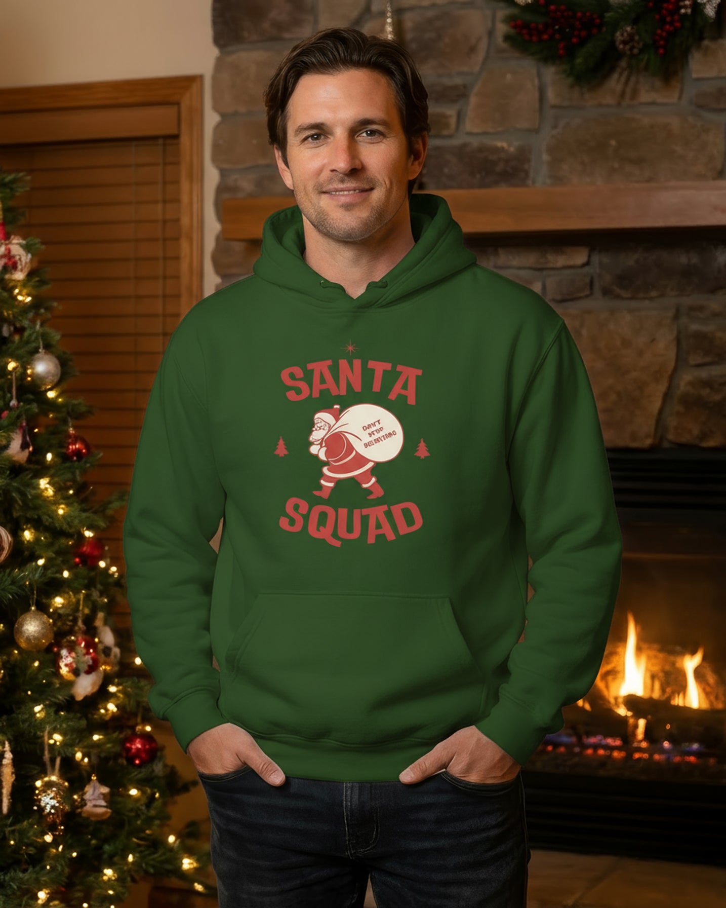 Santa Squad Christmas Hoodie - Men's