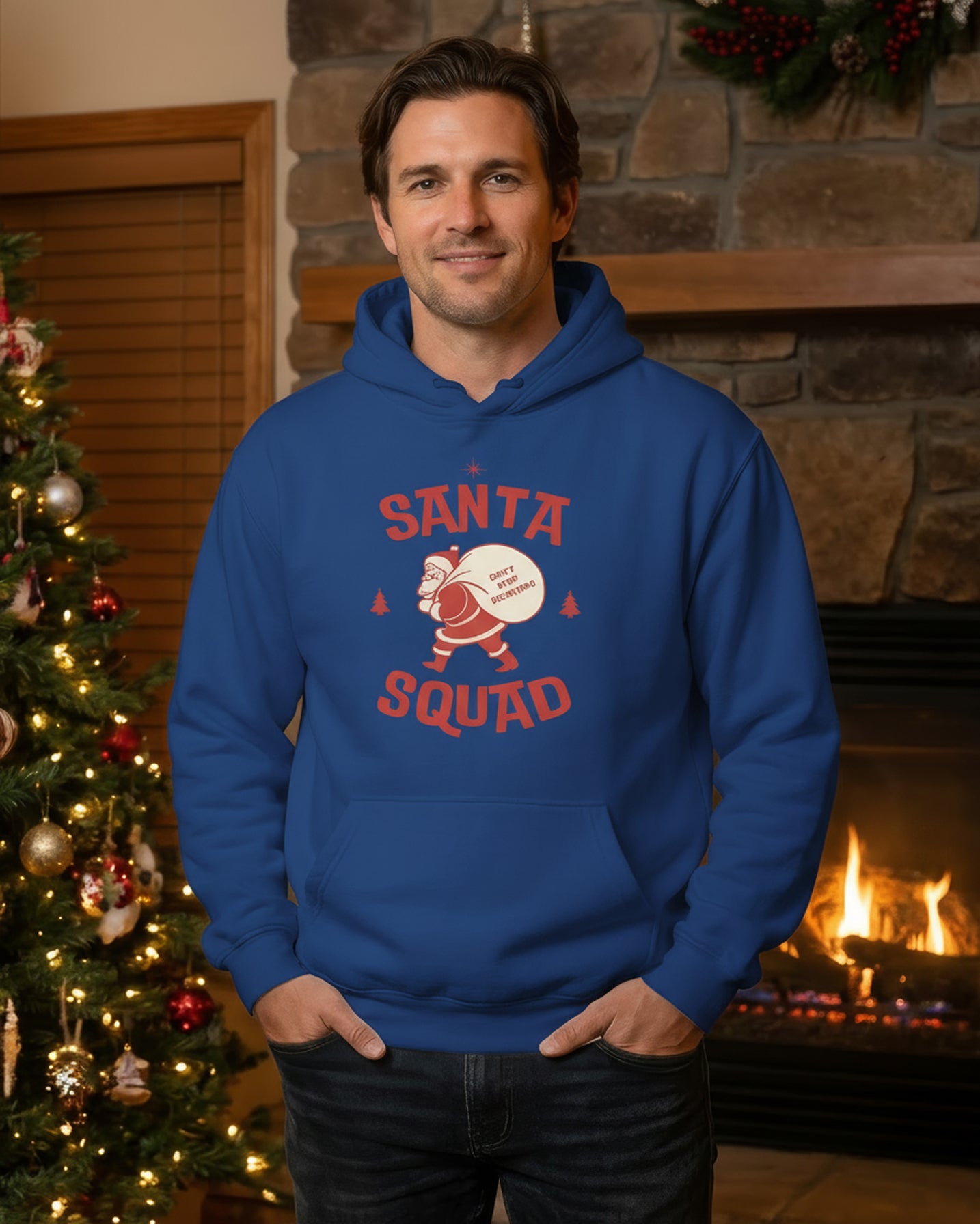 Santa Squad Christmas Hoodie - Men's