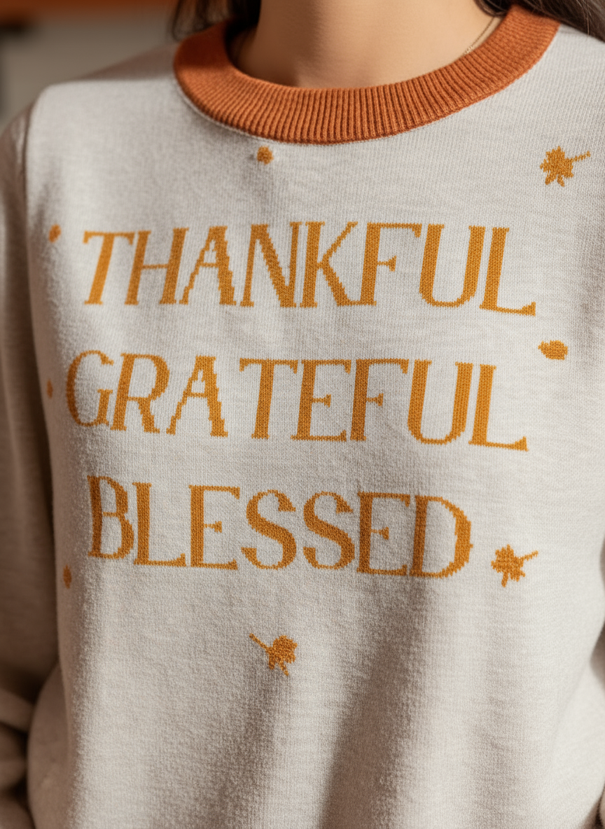 Thankful. Greatful. Blessed. Sweater - Women's
