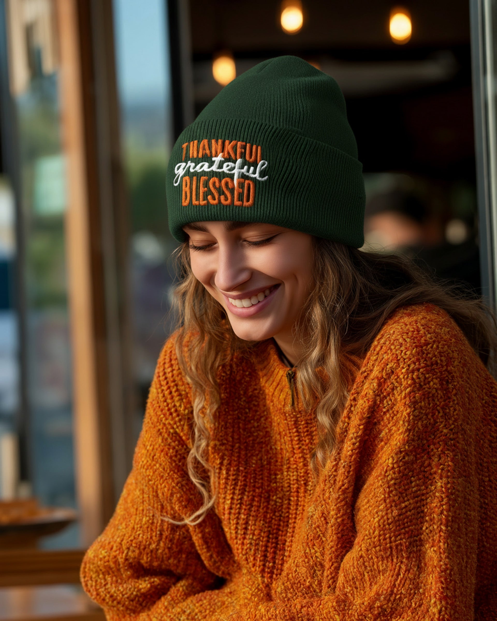Thankful Grateful Blessed Beanie - Women's