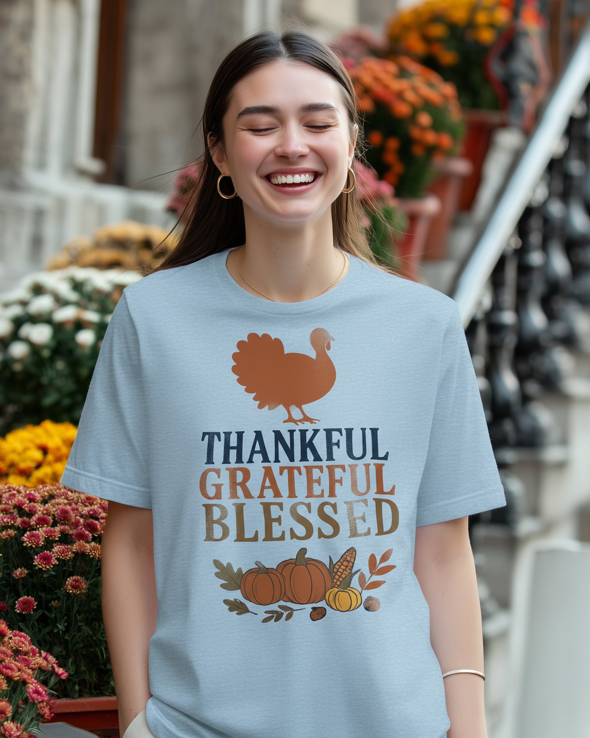 Thankful Grateful Blessed Tee (Turkey) - Women's