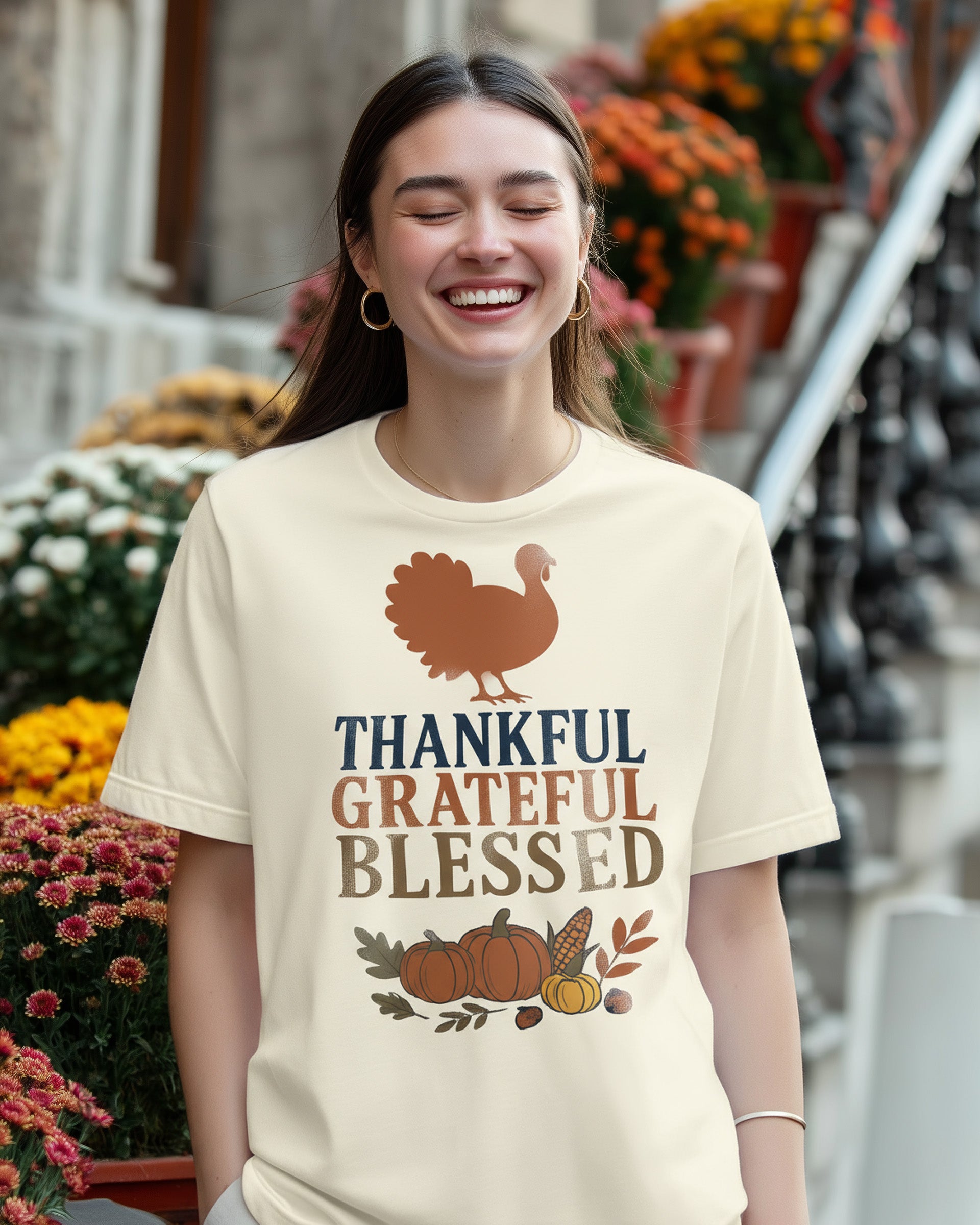 Thankful Grateful Blessed Tee (Turkey) - Women's
