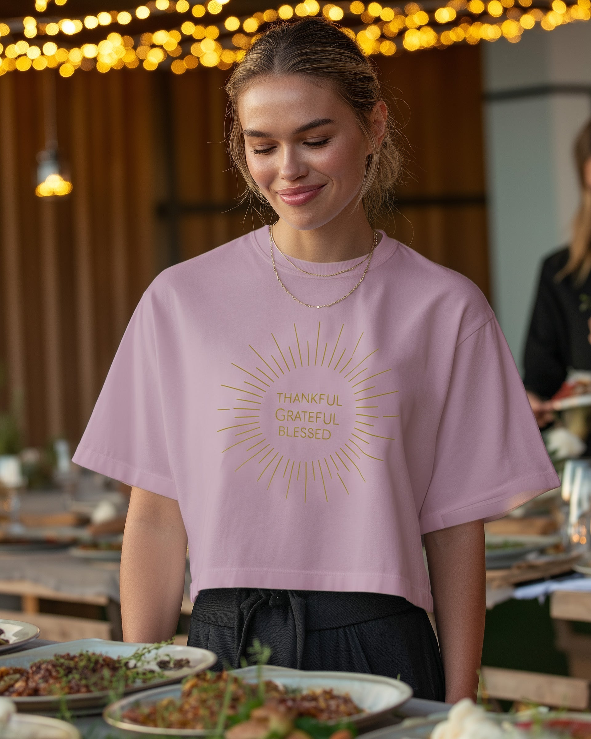 Thankful Grateful Blessed Boxy Tee (Sun) - Women's