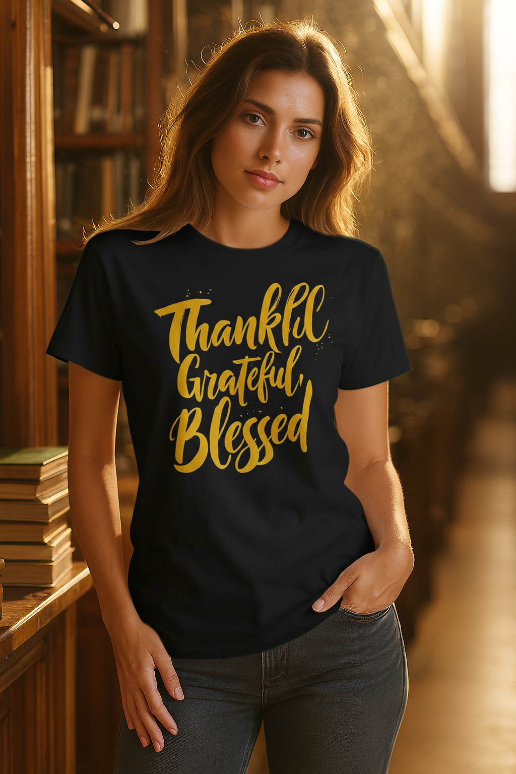 Thankful. Grateful. Blessed. Relaxed Tee - Women's