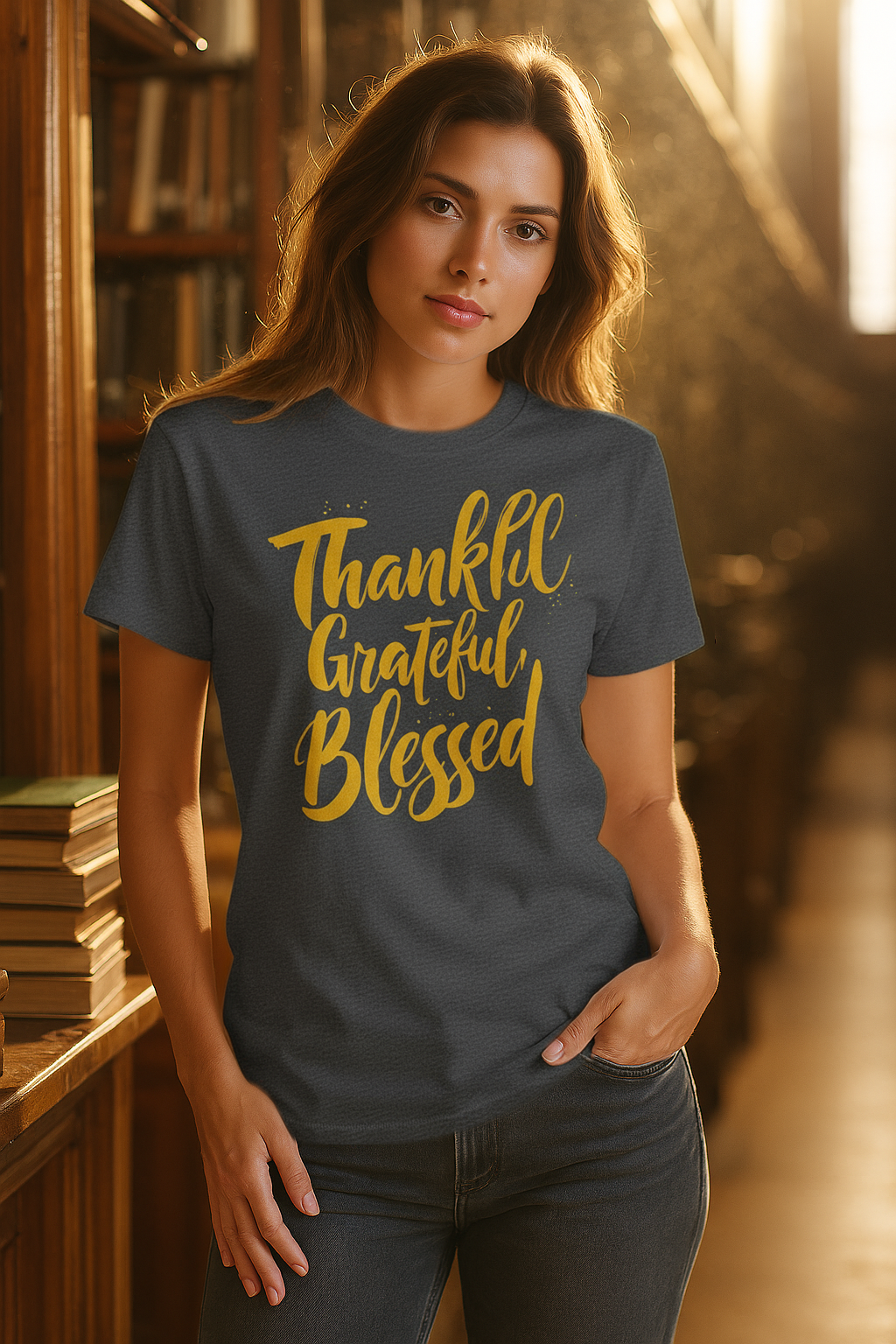 Thankful. Grateful. Blessed. Relaxed Tee - Women's