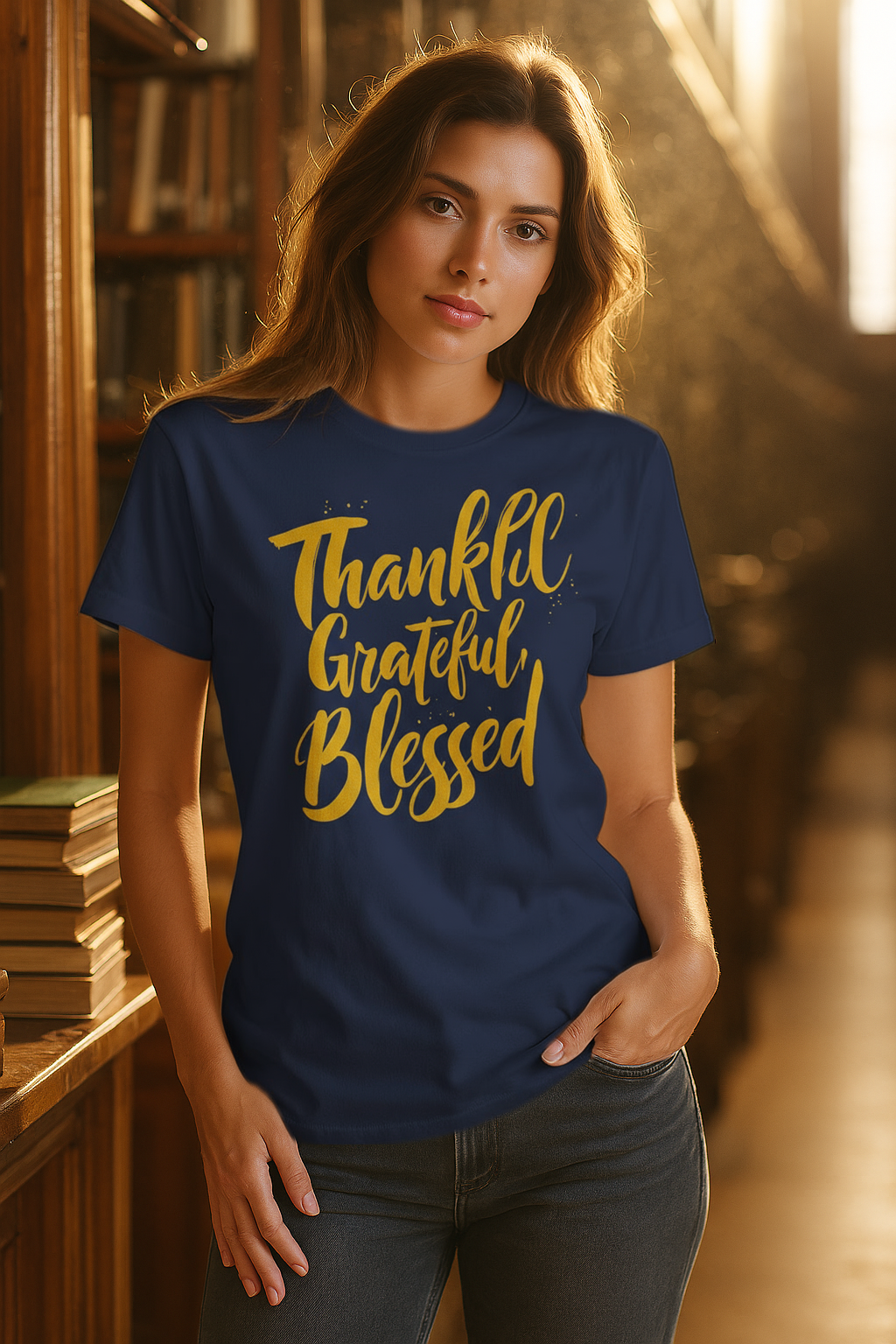 Thankful. Grateful. Blessed. Relaxed Tee - Women's