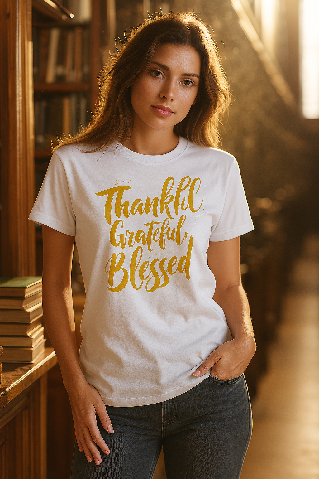 Thankful. Grateful. Blessed. Relaxed Tee - Women's