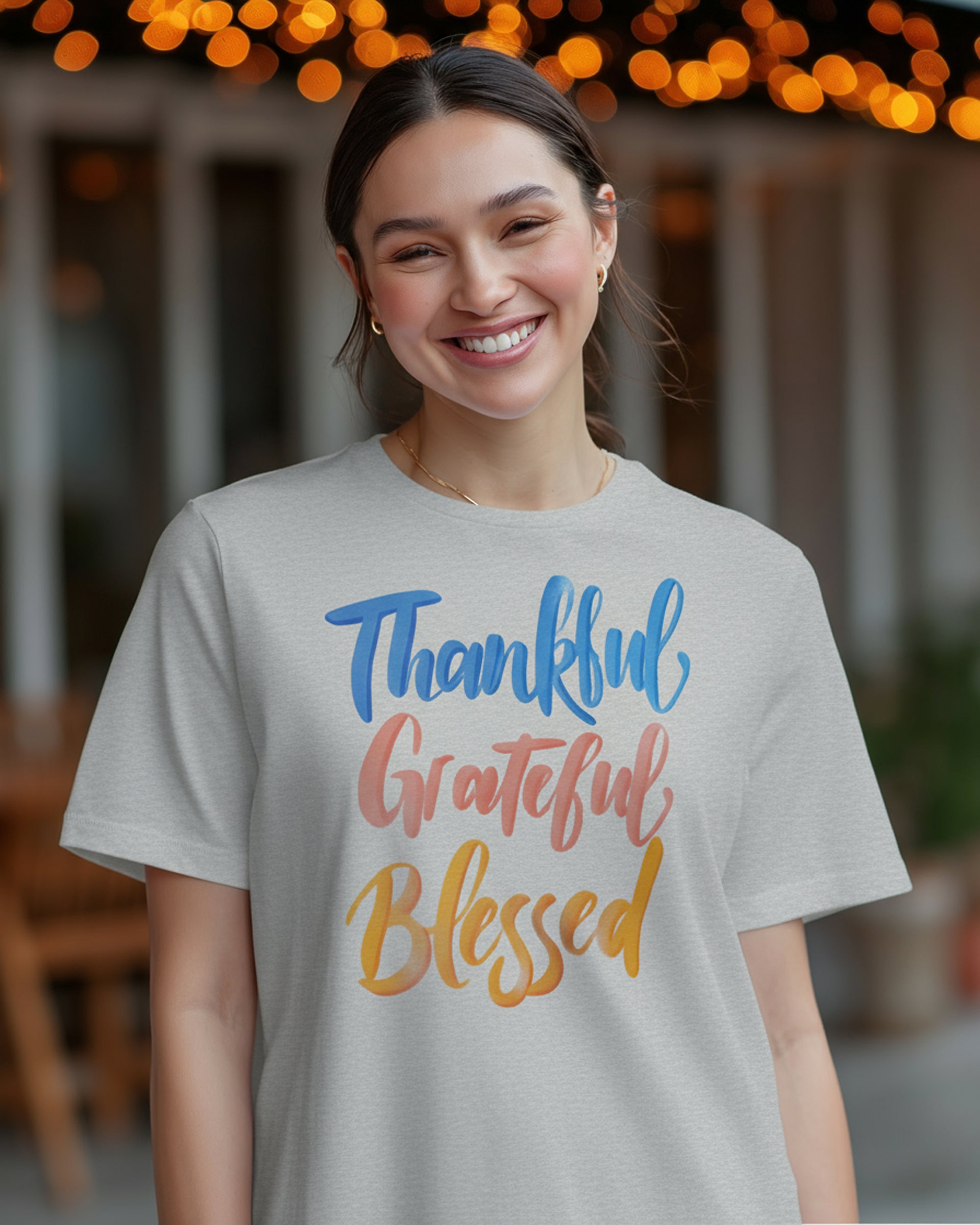 Thankful. Grateful. Blessed. Relaxed Tee - Women's