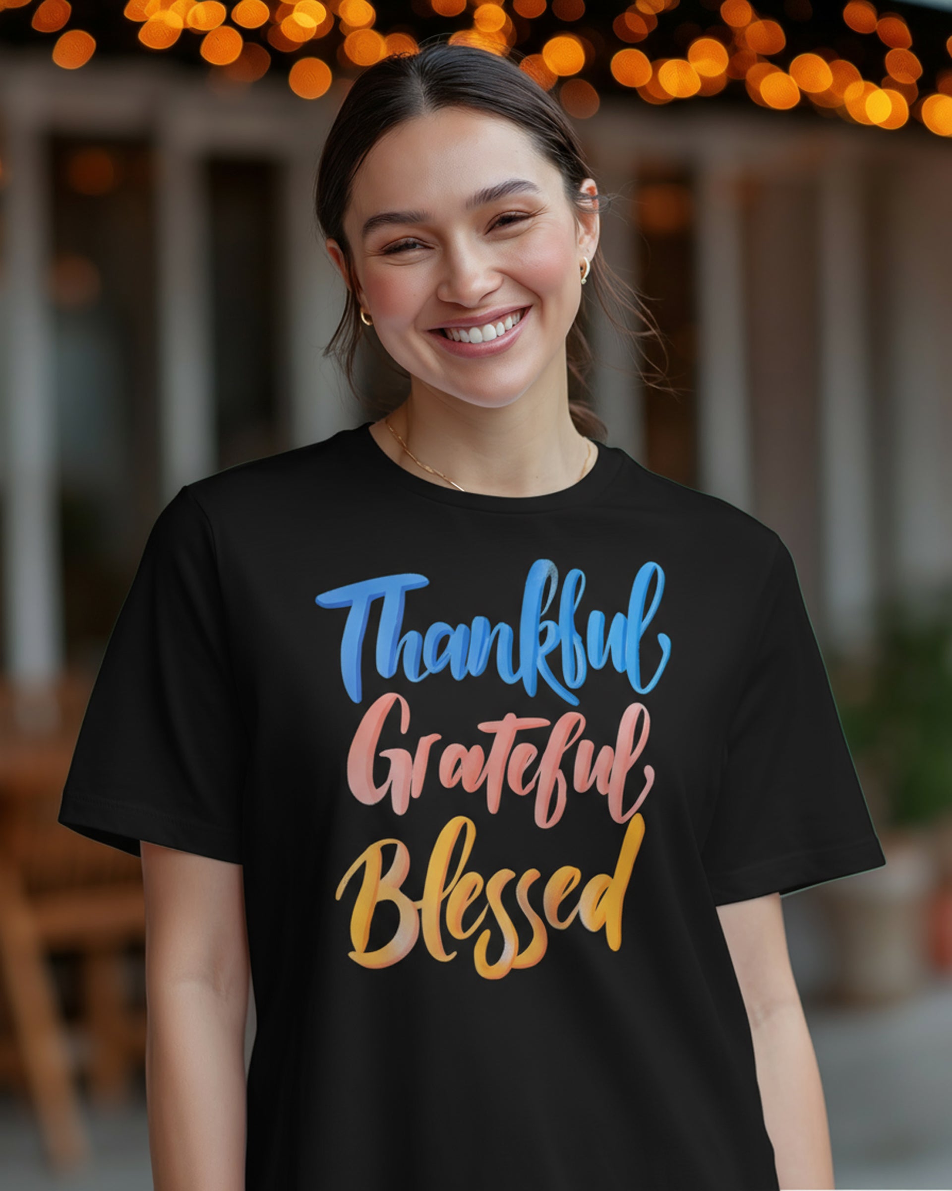 Thankful. Grateful. Blessed. Relaxed Tee - Women's