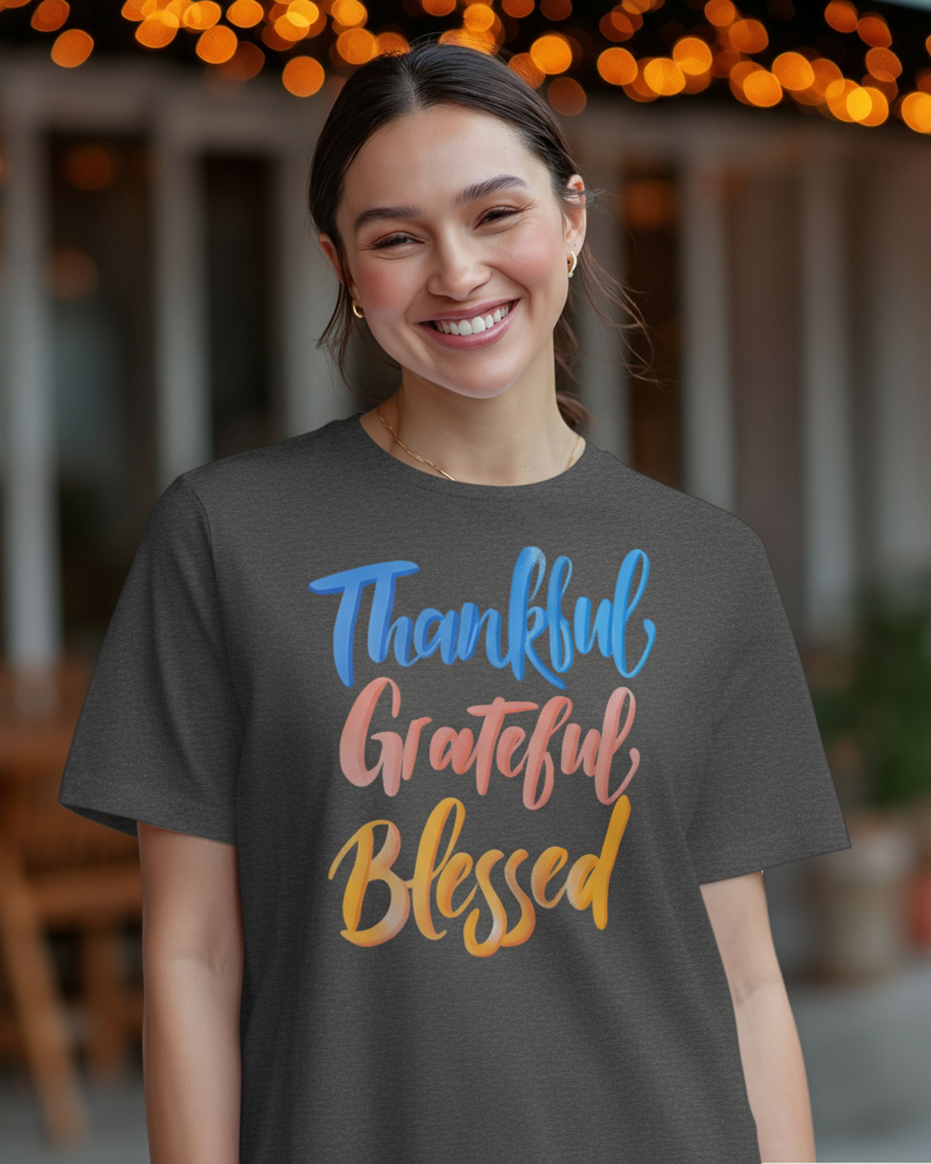Thankful. Grateful. Blessed. Relaxed Tee - Women's