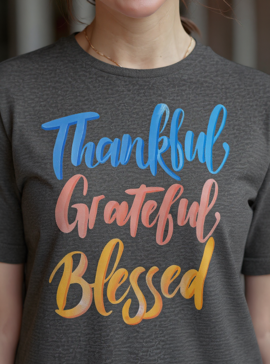 Thankful. Grateful. Blessed. Relaxed Tee - Women's