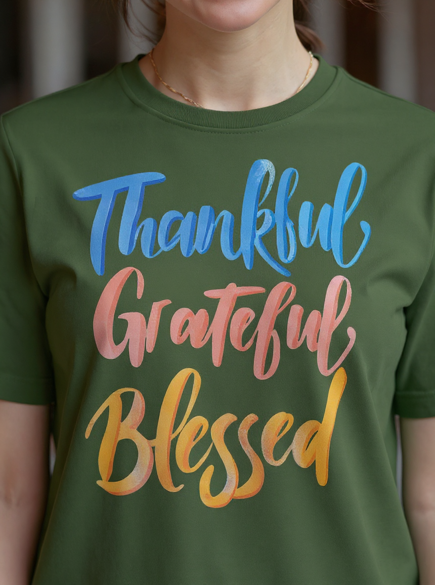 Thankful. Grateful. Blessed. Relaxed Tee - Women's