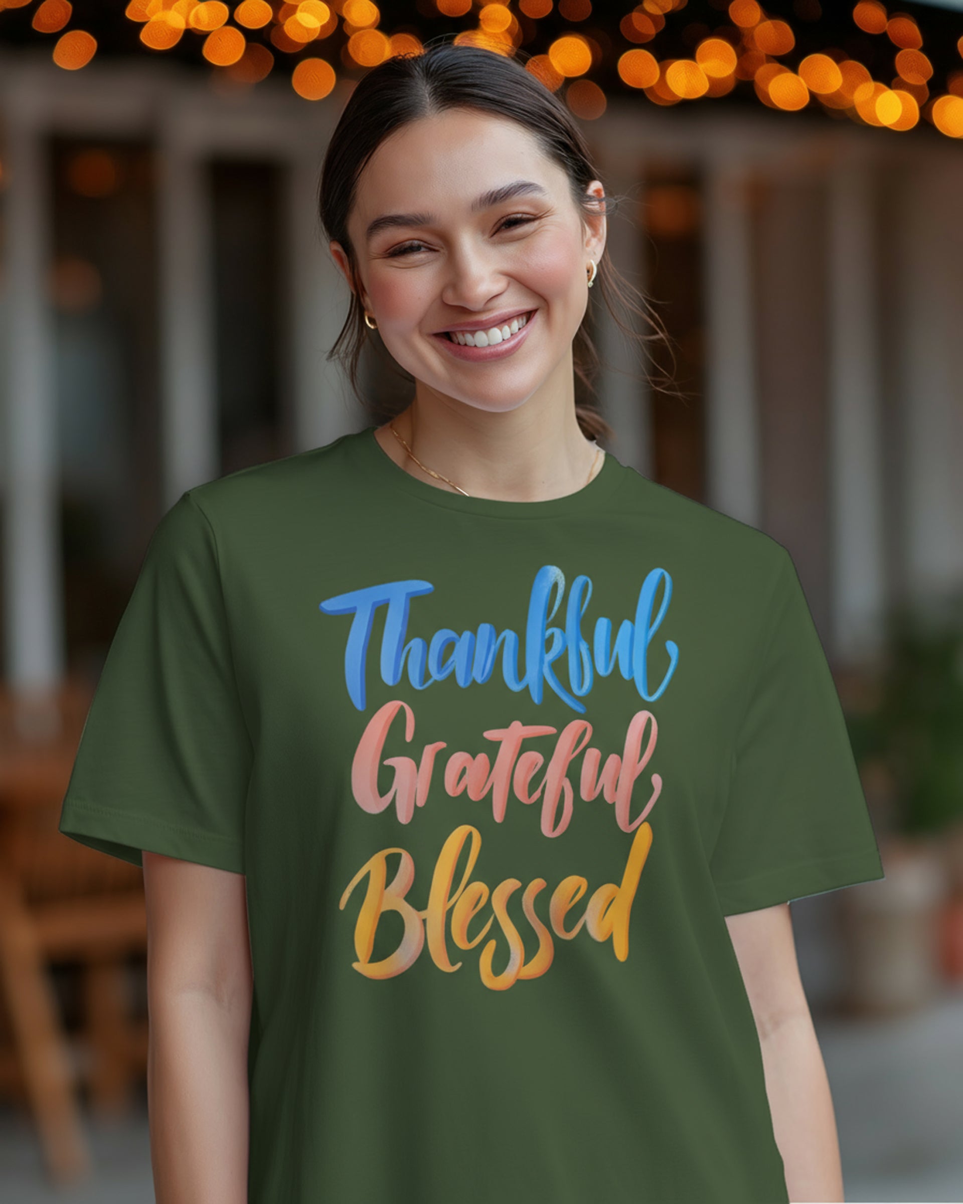 Thankful. Grateful. Blessed. Relaxed Tee - Women's