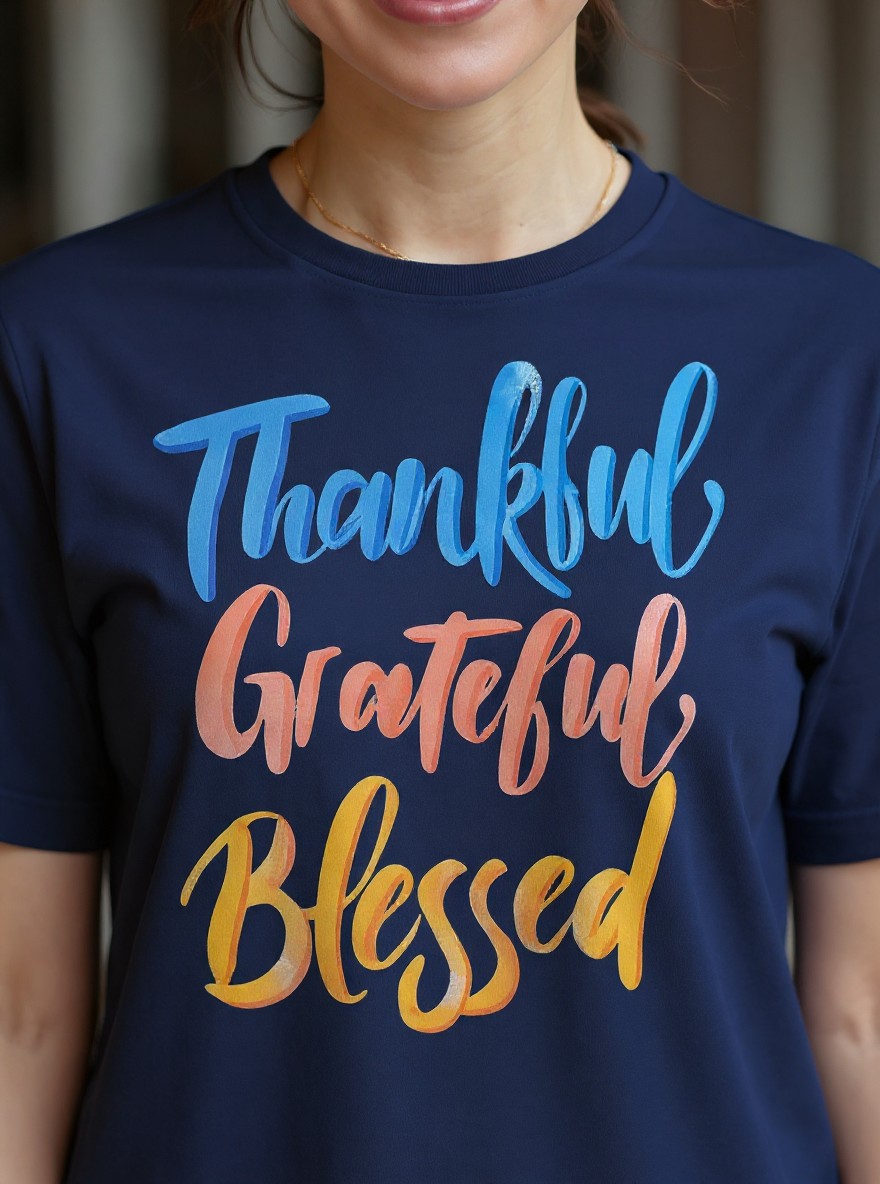Thankful. Grateful. Blessed. Relaxed Tee - Women's