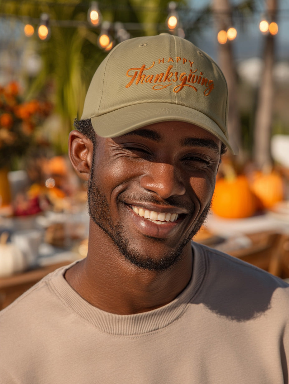 Happy Thanksgiving Cap (Orange) - Women's