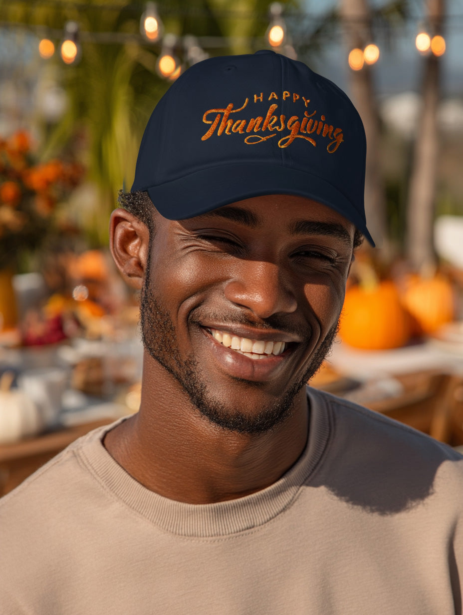 Happy Thanksgiving Cap (Orange) - Women's