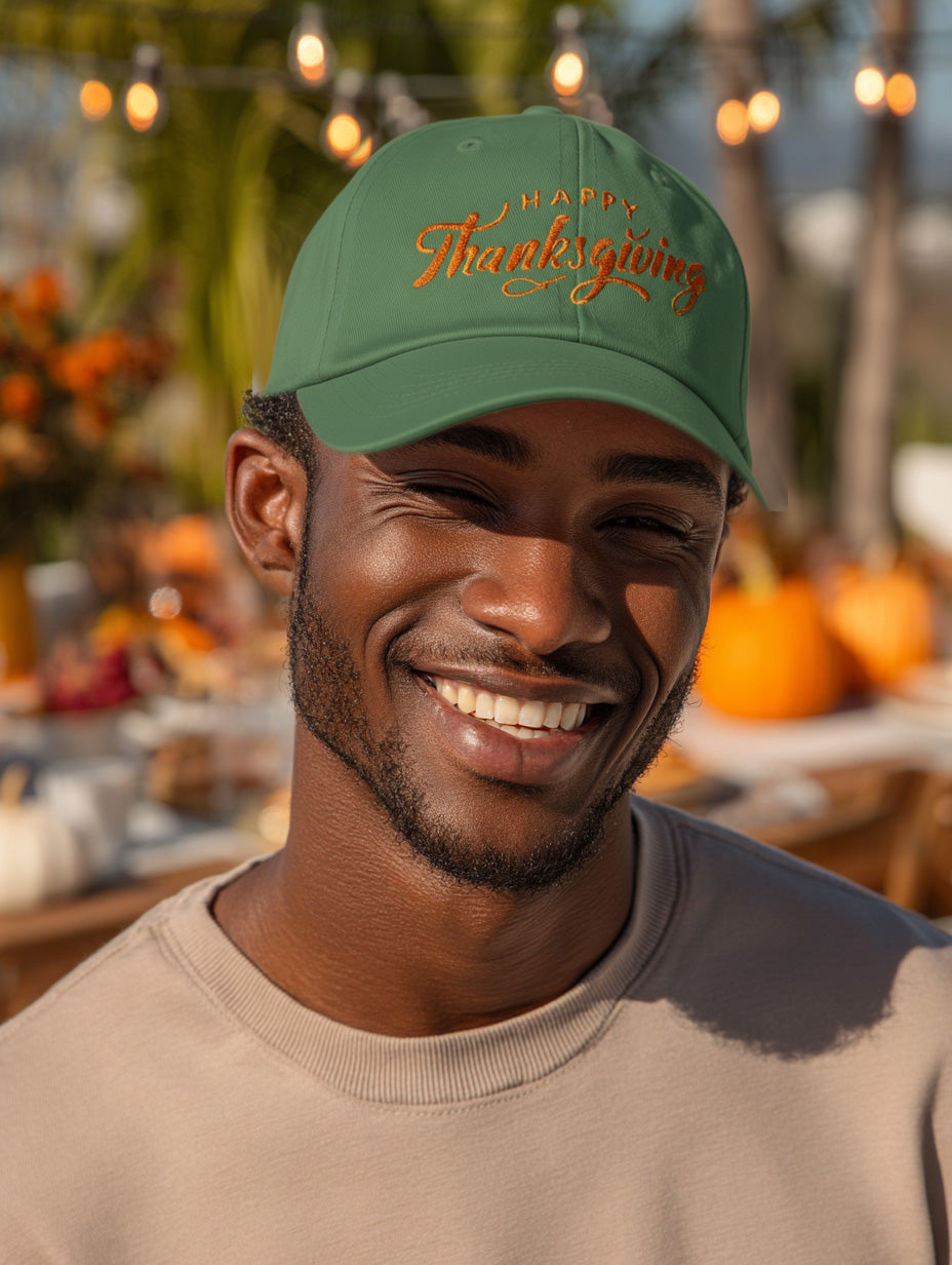 Happy Thanksgiving Cap (Orange) - Women's