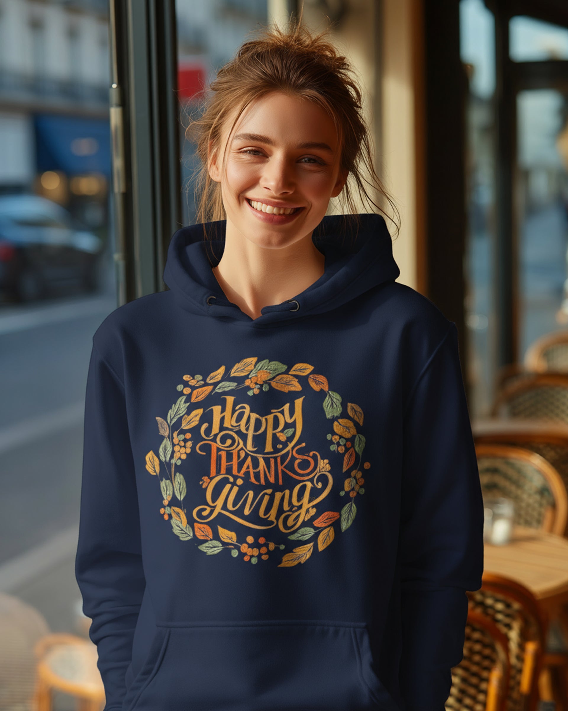 Happy Thanksgiving Hoodie - Women's