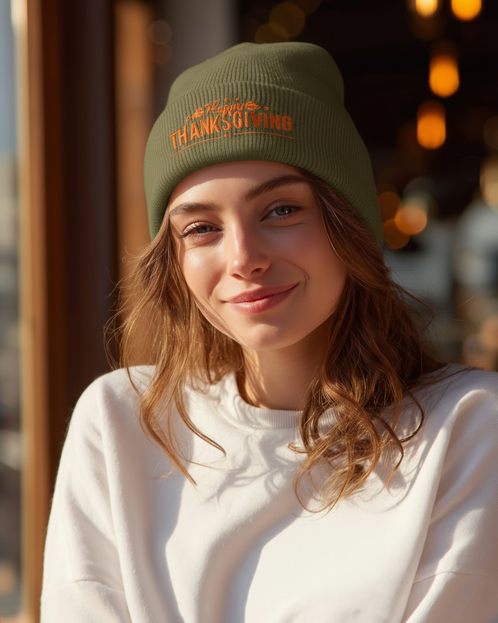 Happy Thanksgiving Beanie - Women's