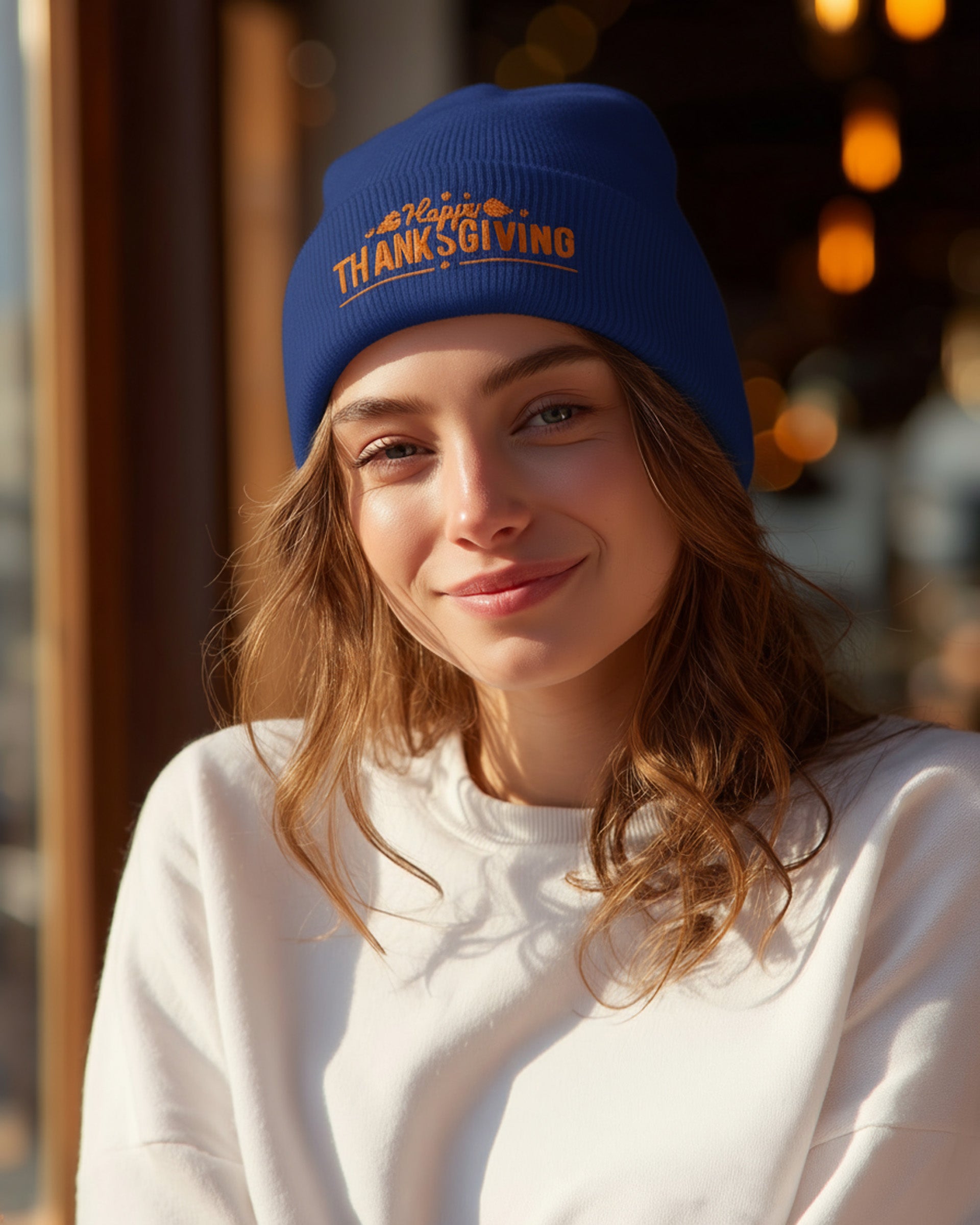 Happy Thanksgiving Beanie - Women's