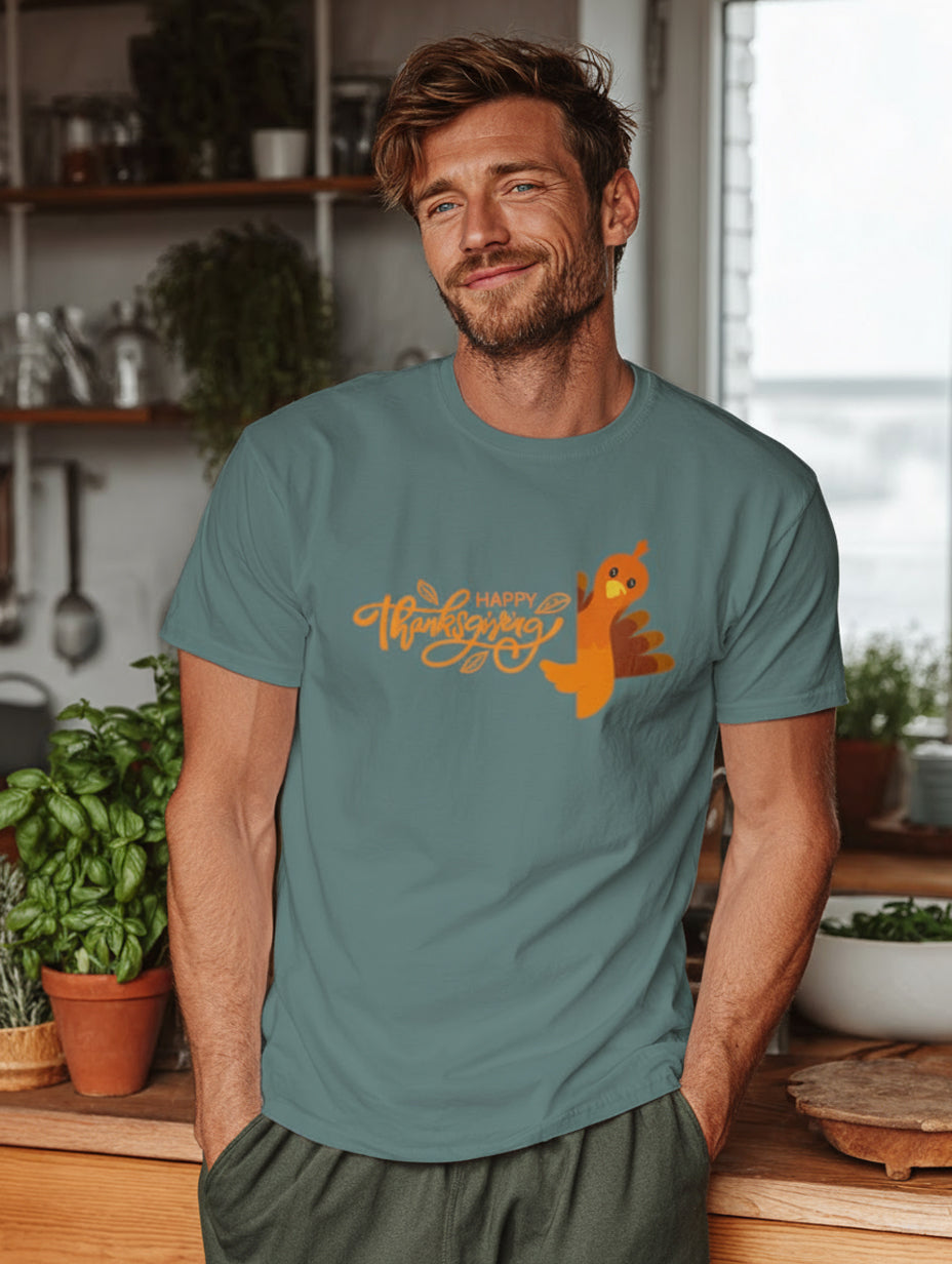Happy Thanksgiving Heavyweight Tee (Turkey) - Men's