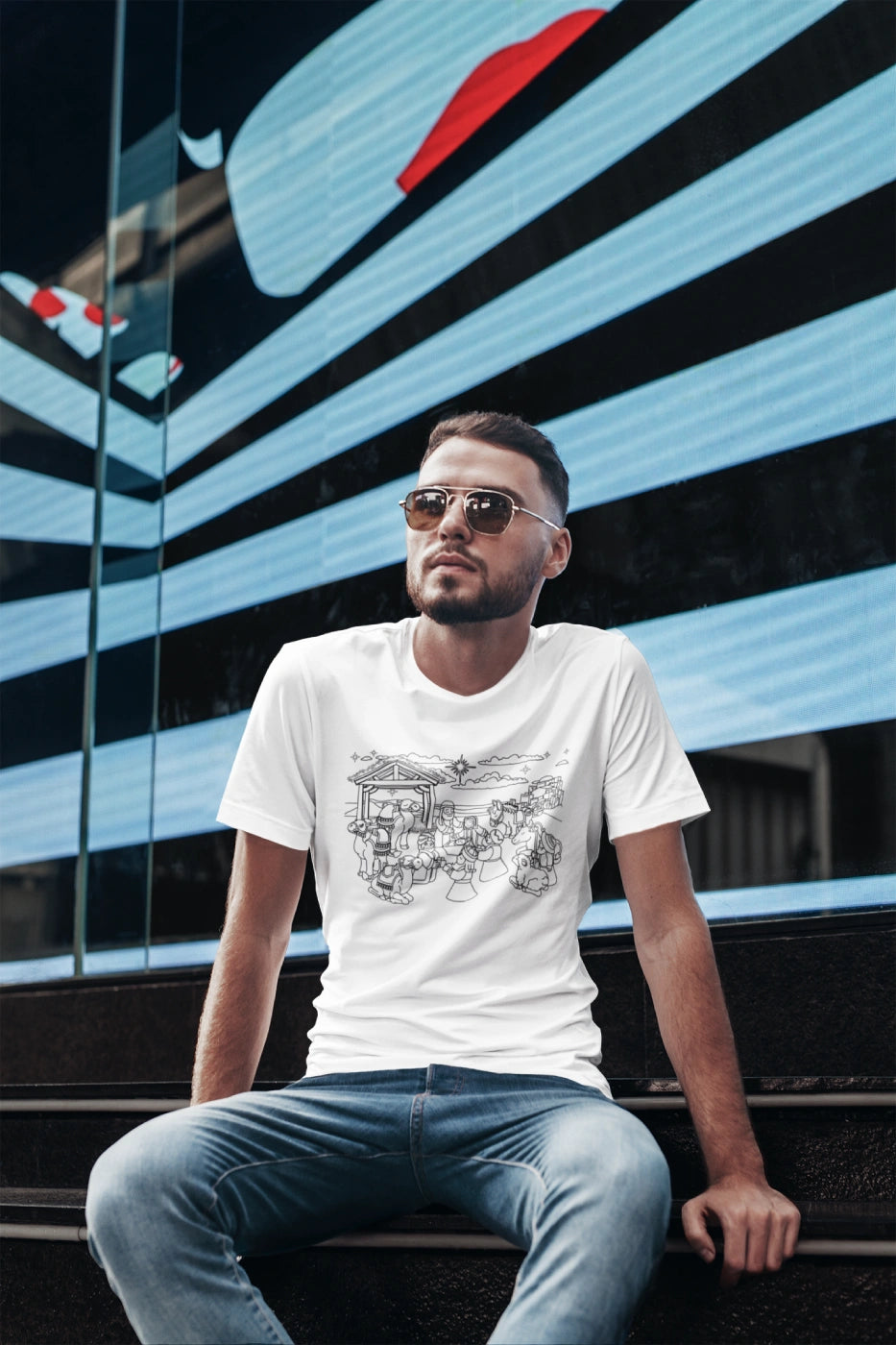 The Story in Lines – Nativity Sketch Tee