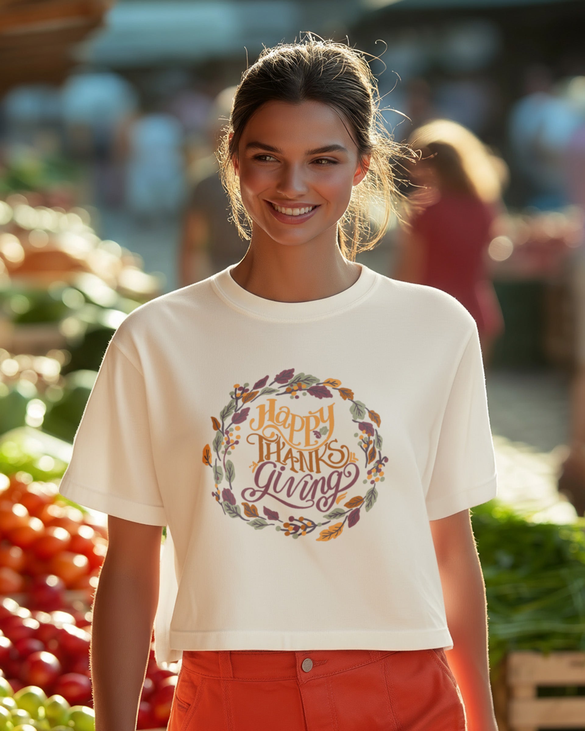 Happy Thanksgiving Heavyweight Boxy Tee - Women's