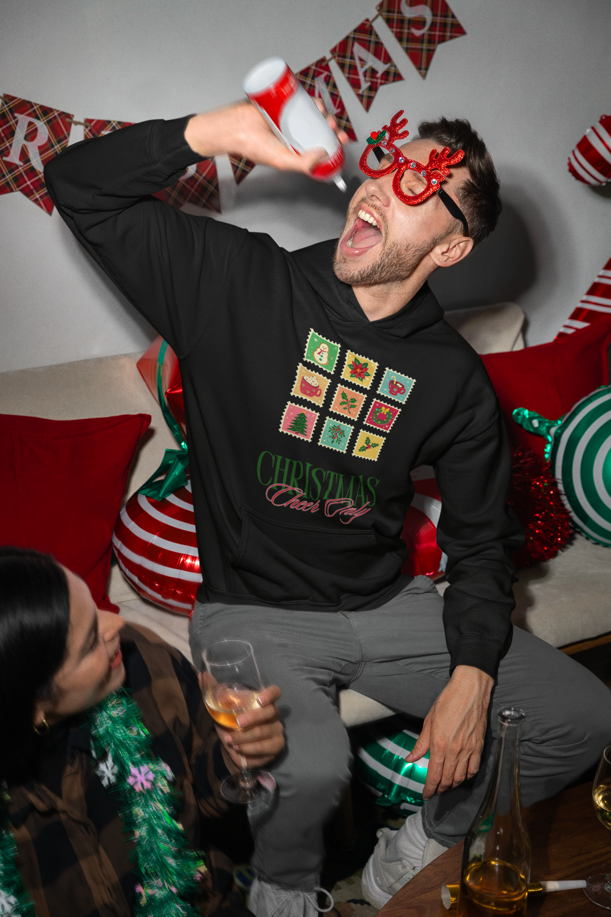 Christmas Cheer Only Hoodie - Men's