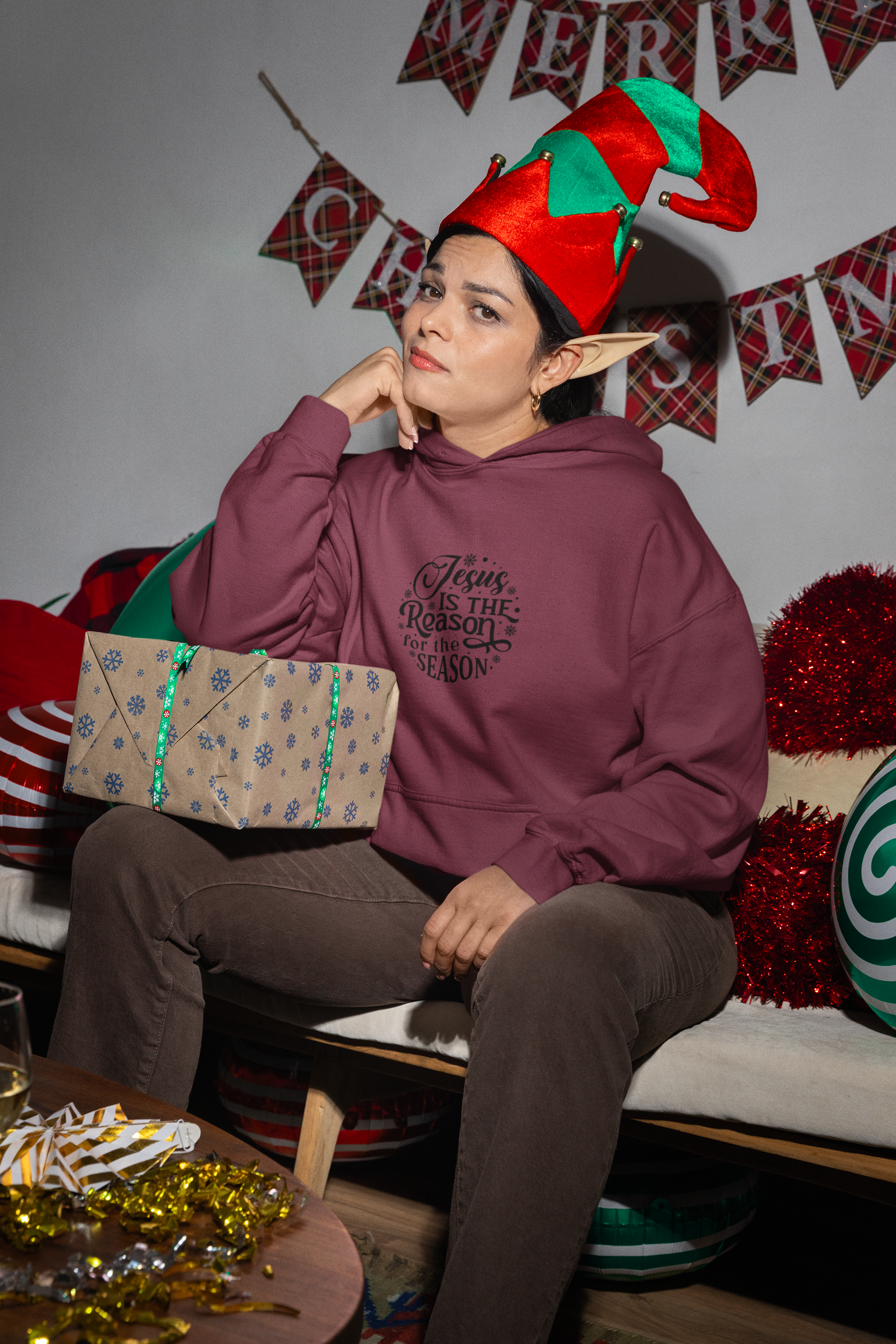 Jesus Is the Reason Christmas Hoodie - Women's