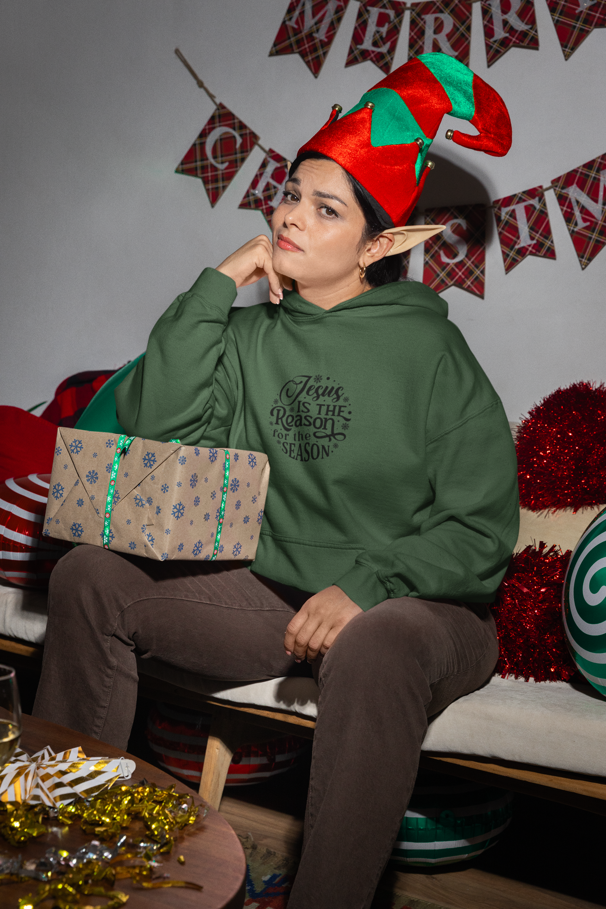 Jesus Is the Reason Christmas Hoodie - Women's