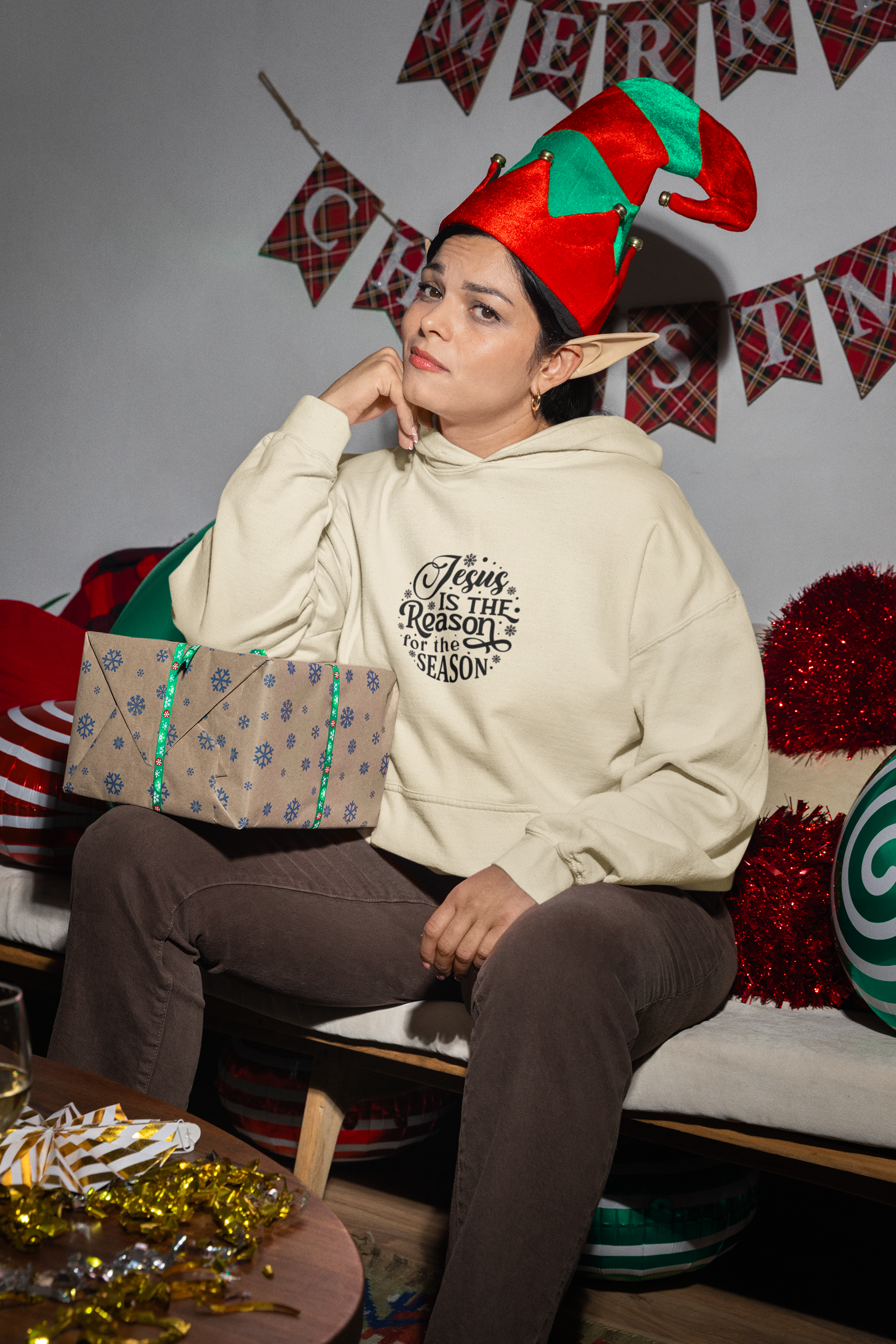 Jesus Is the Reason Christmas Hoodie - Women's