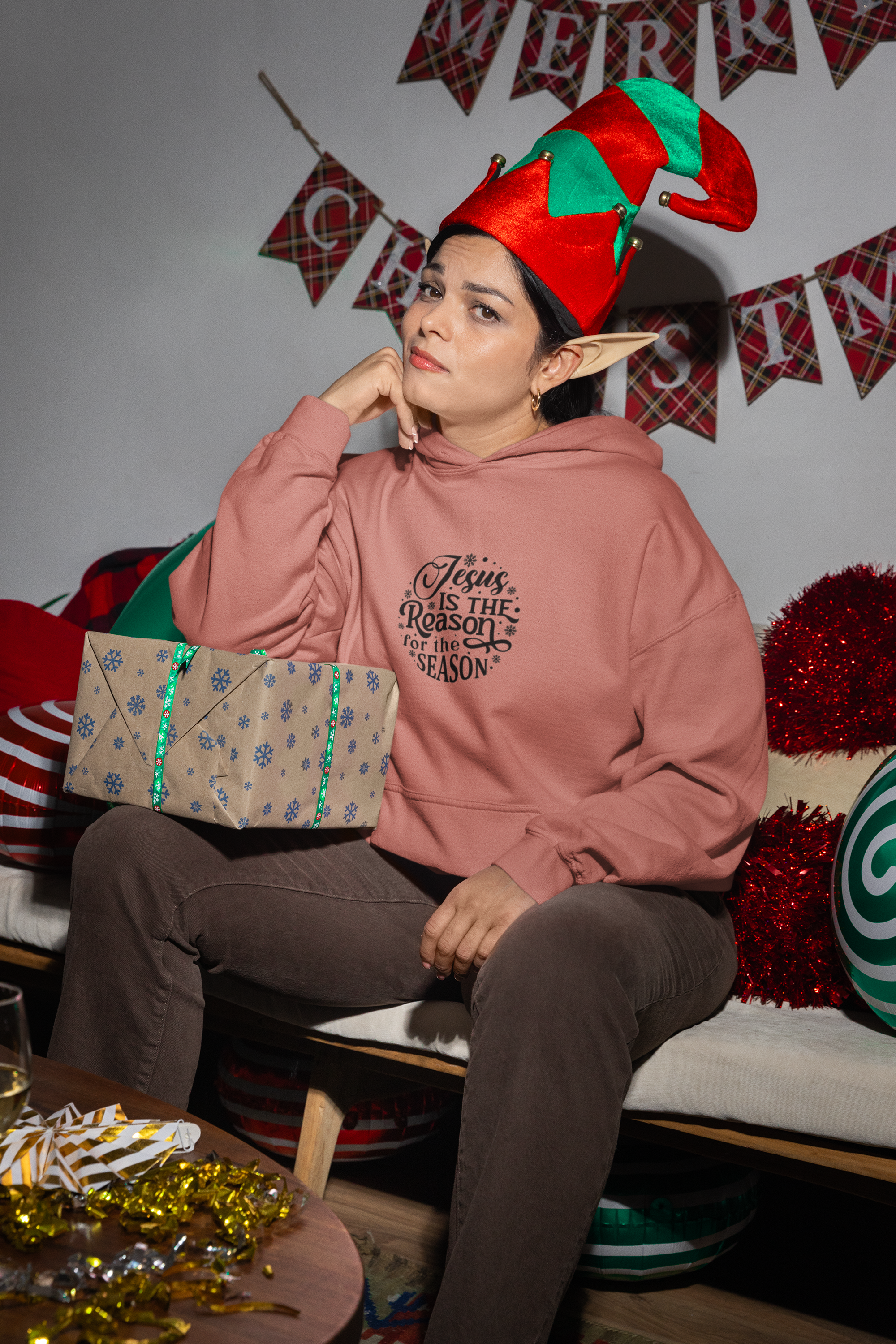 Jesus Is the Reason Christmas Hoodie - Women's