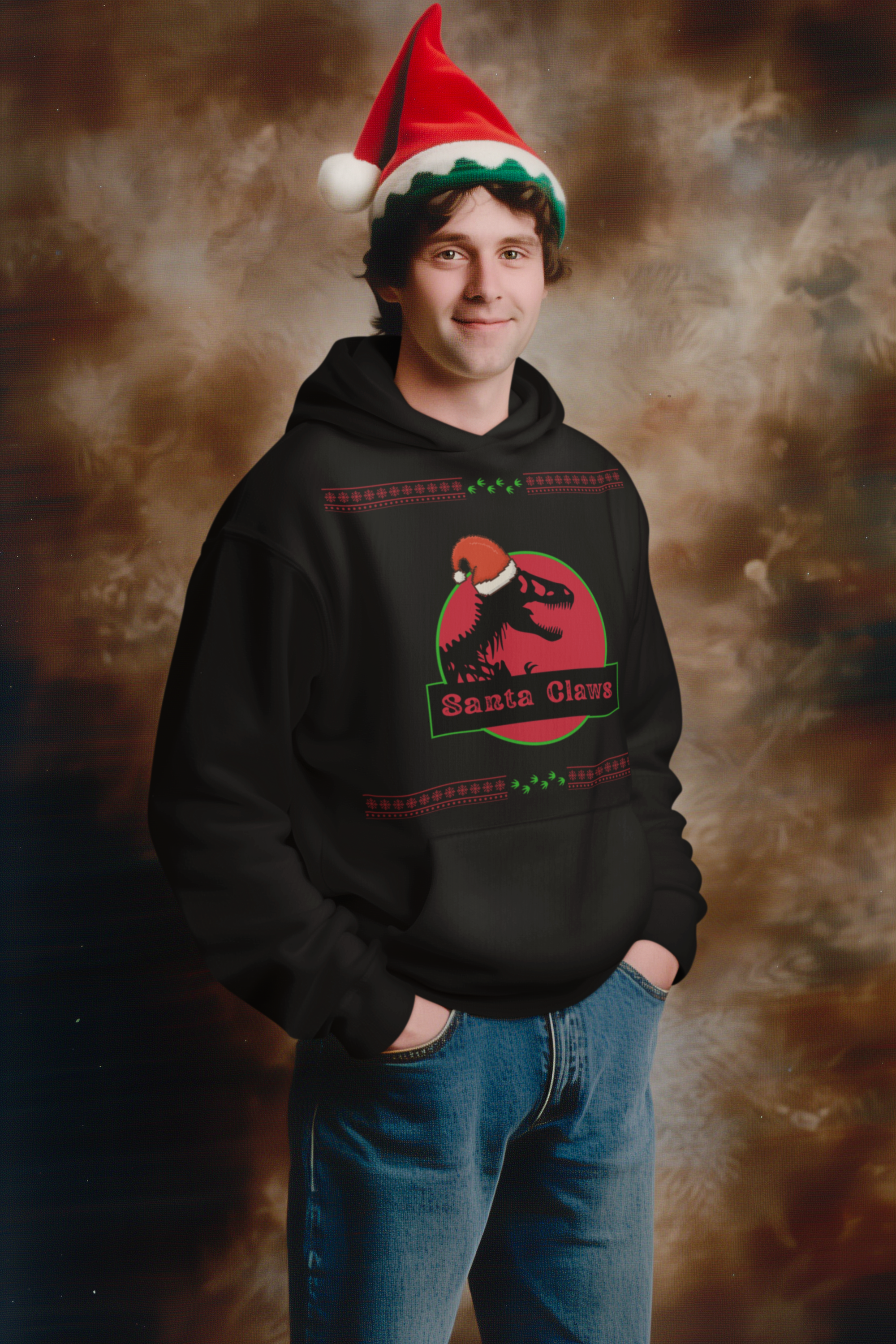Santa Claws Christmas Hoodie - Men's