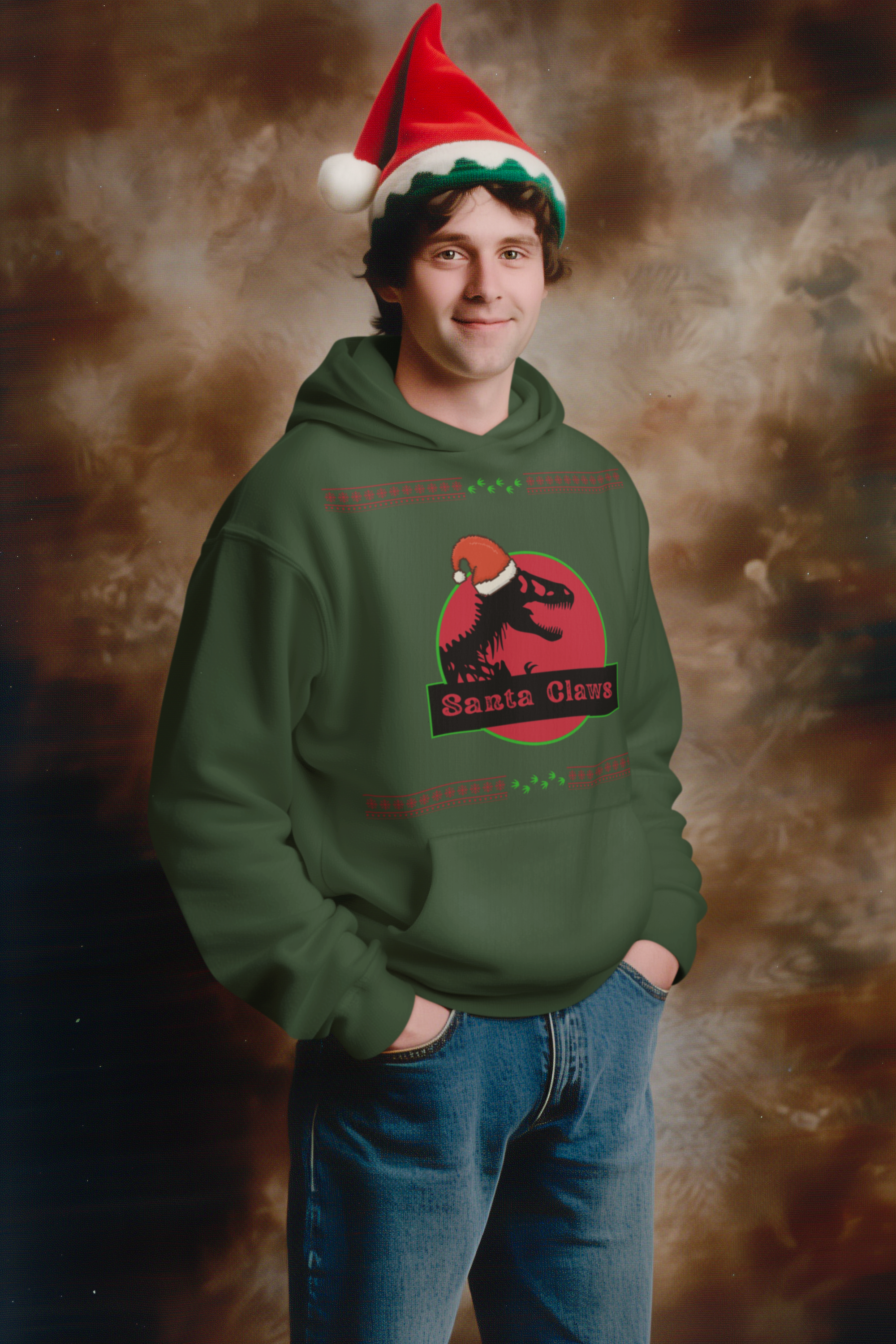 Santa Claws Christmas Hoodie - Men's