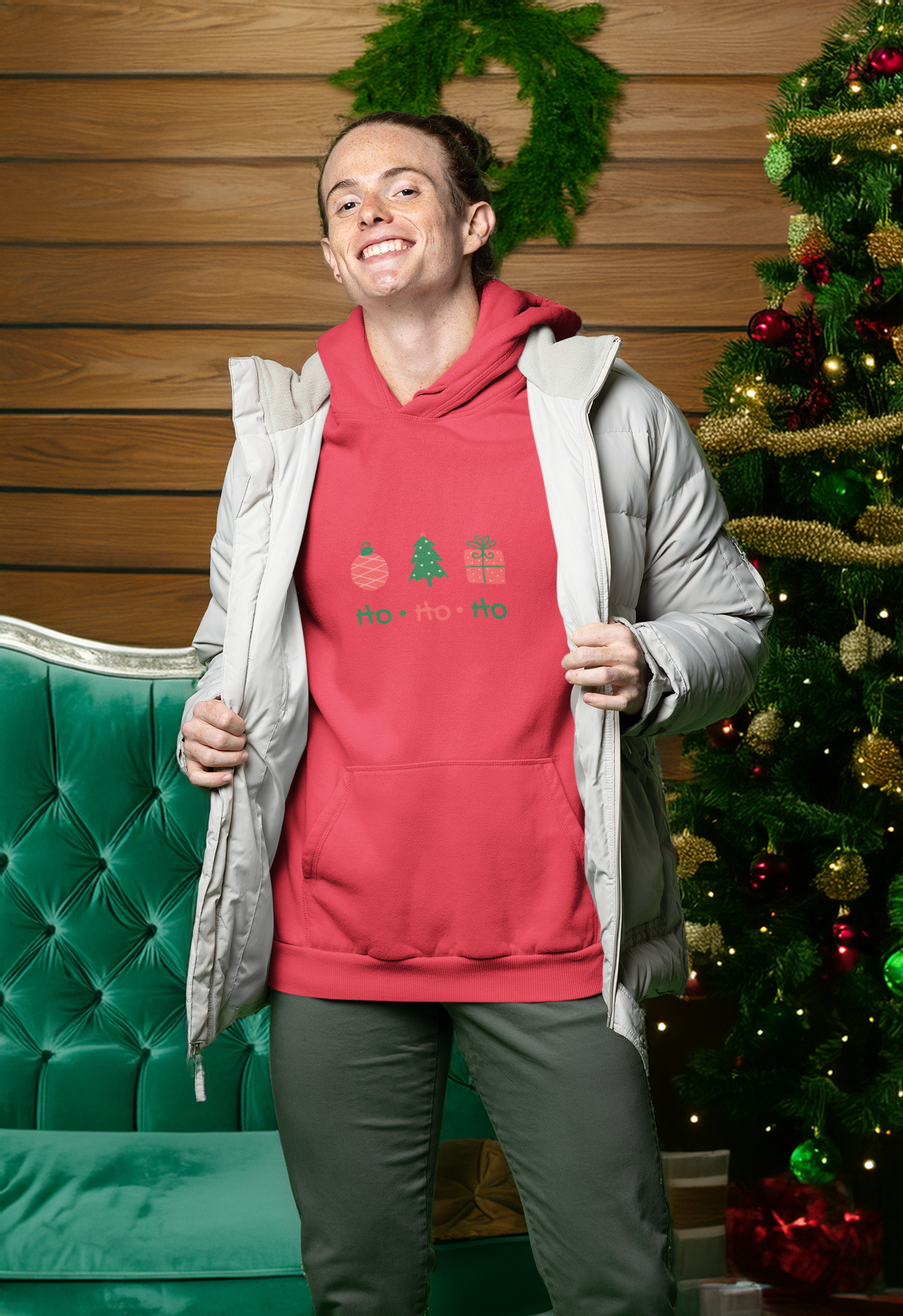Ho Ho Ho Christmas Hoodie - Men's