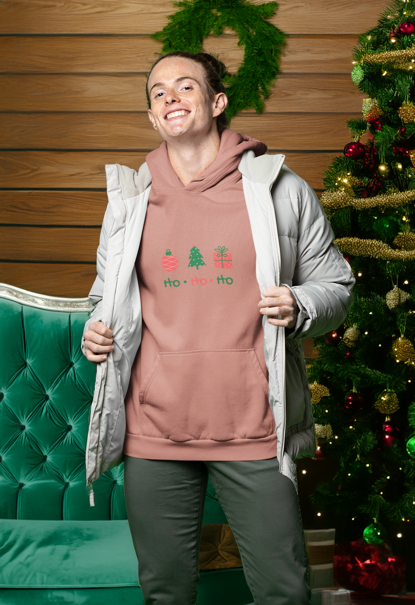 Ho Ho Ho Christmas Hoodie - Men's