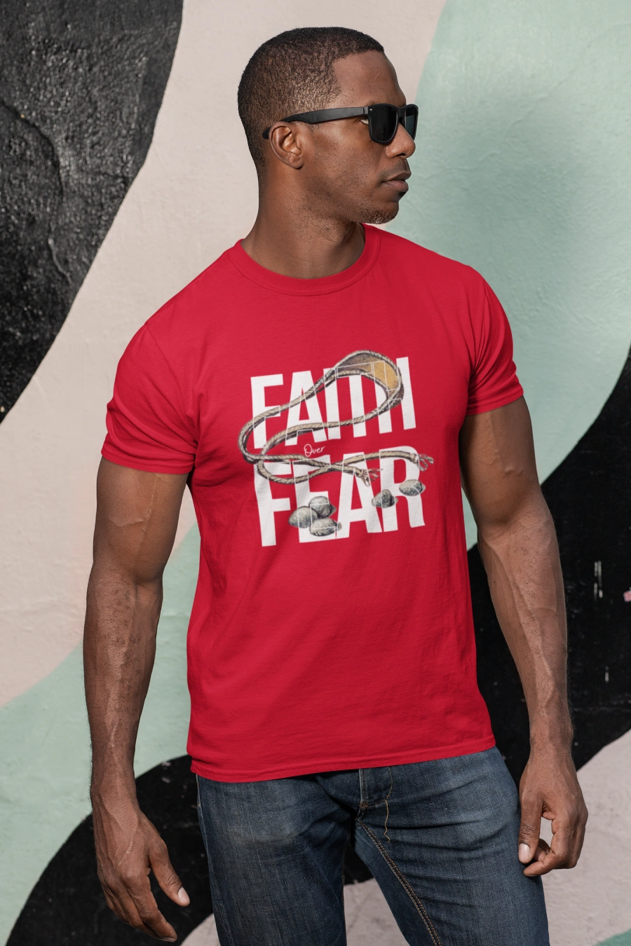 Faith Over Fear Tee – David’s Sling Edition_1