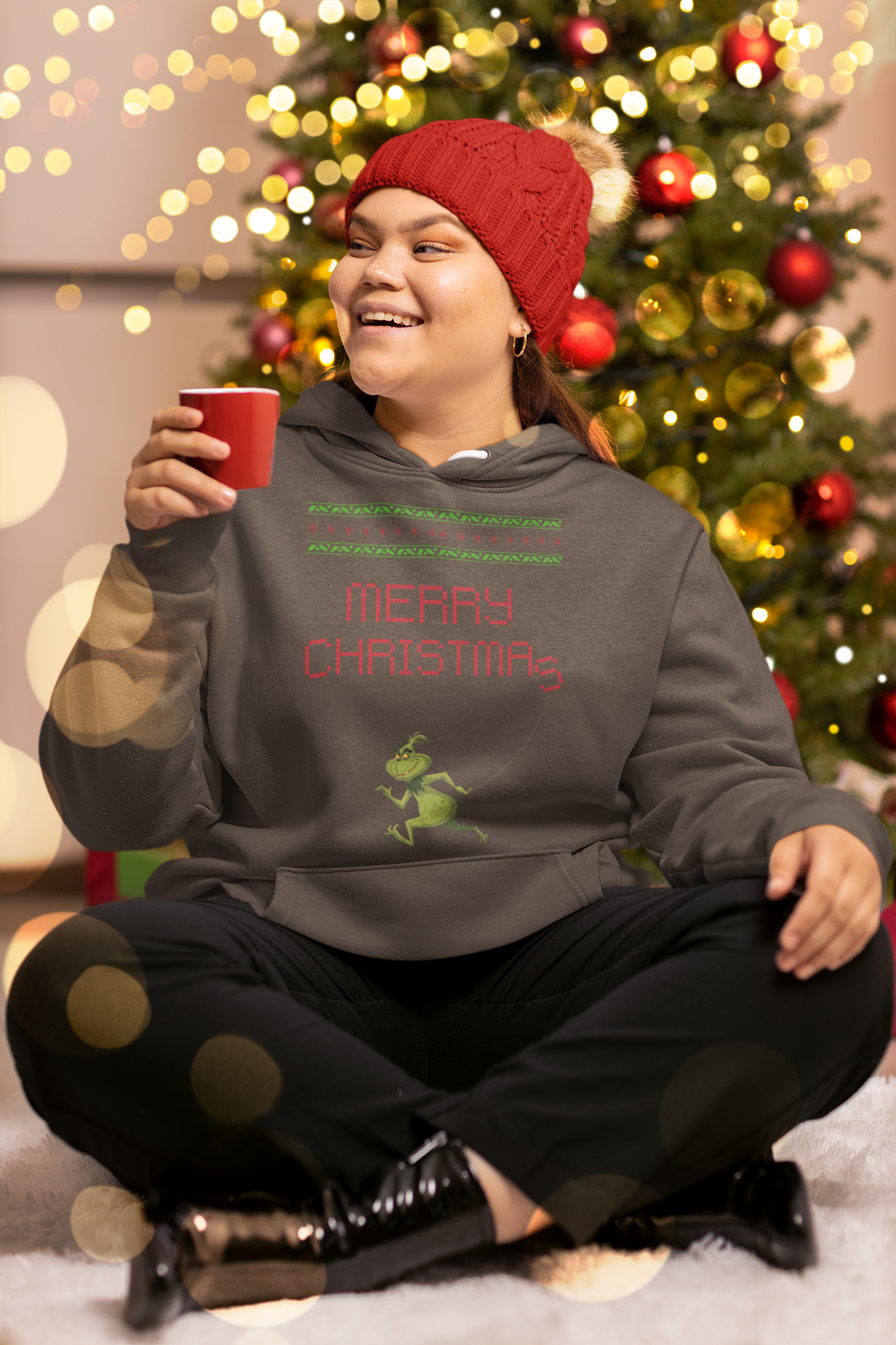 Merry Christmas Grinch Hoodie - Women's