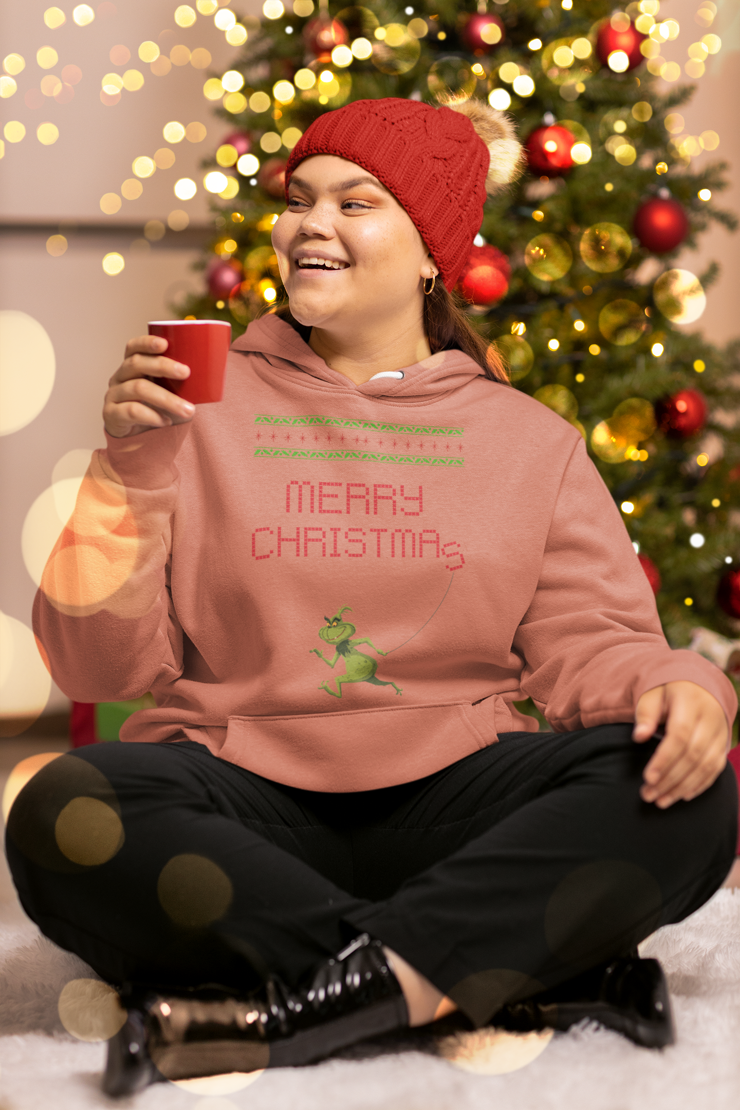 Merry Christmas Grinch Hoodie - Women's