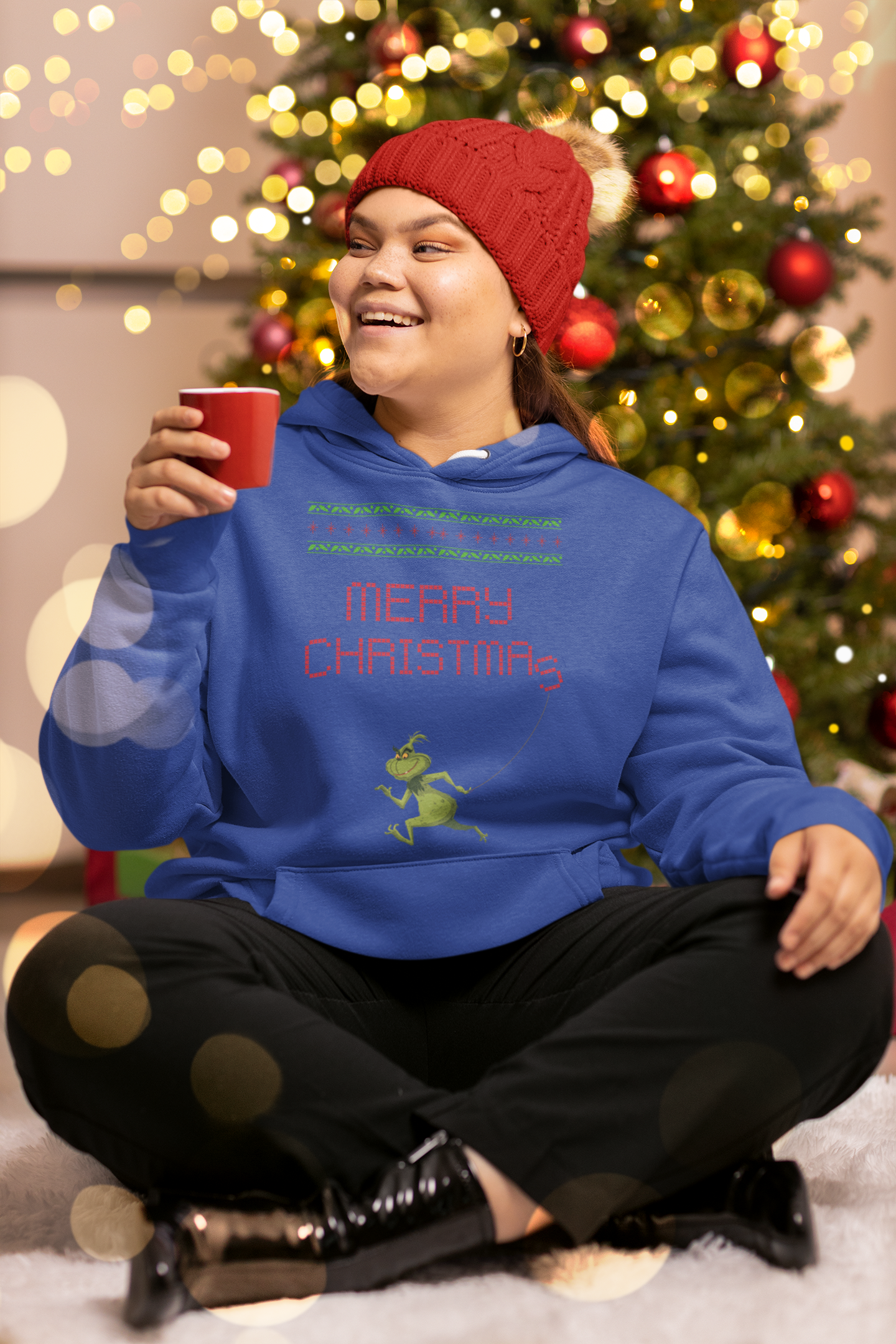 Merry Christmas Grinch Hoodie - Women's