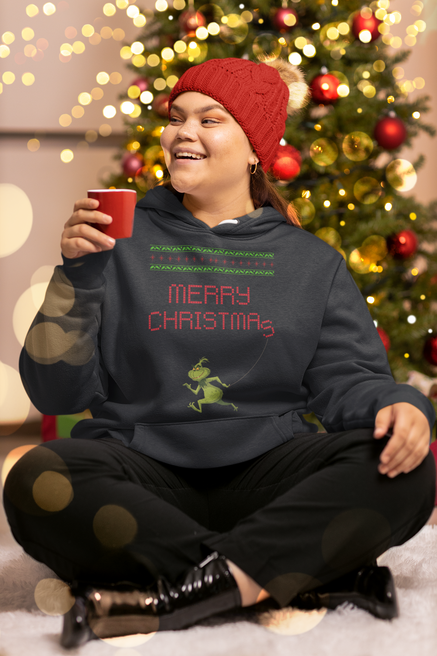 Merry Christmas Grinch Hoodie - Women's