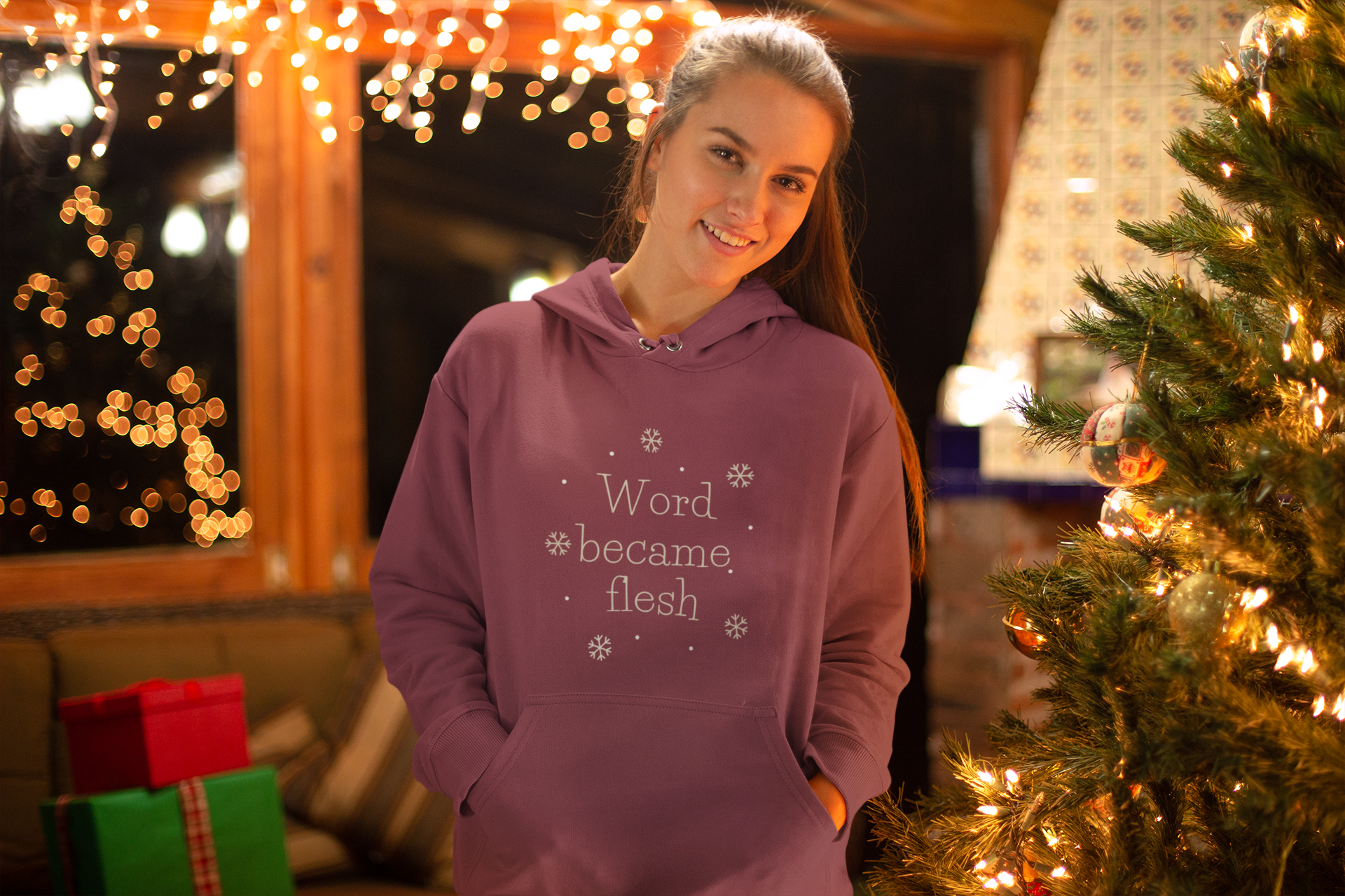 Word Became Flesh Christmas Hoodie - Women's