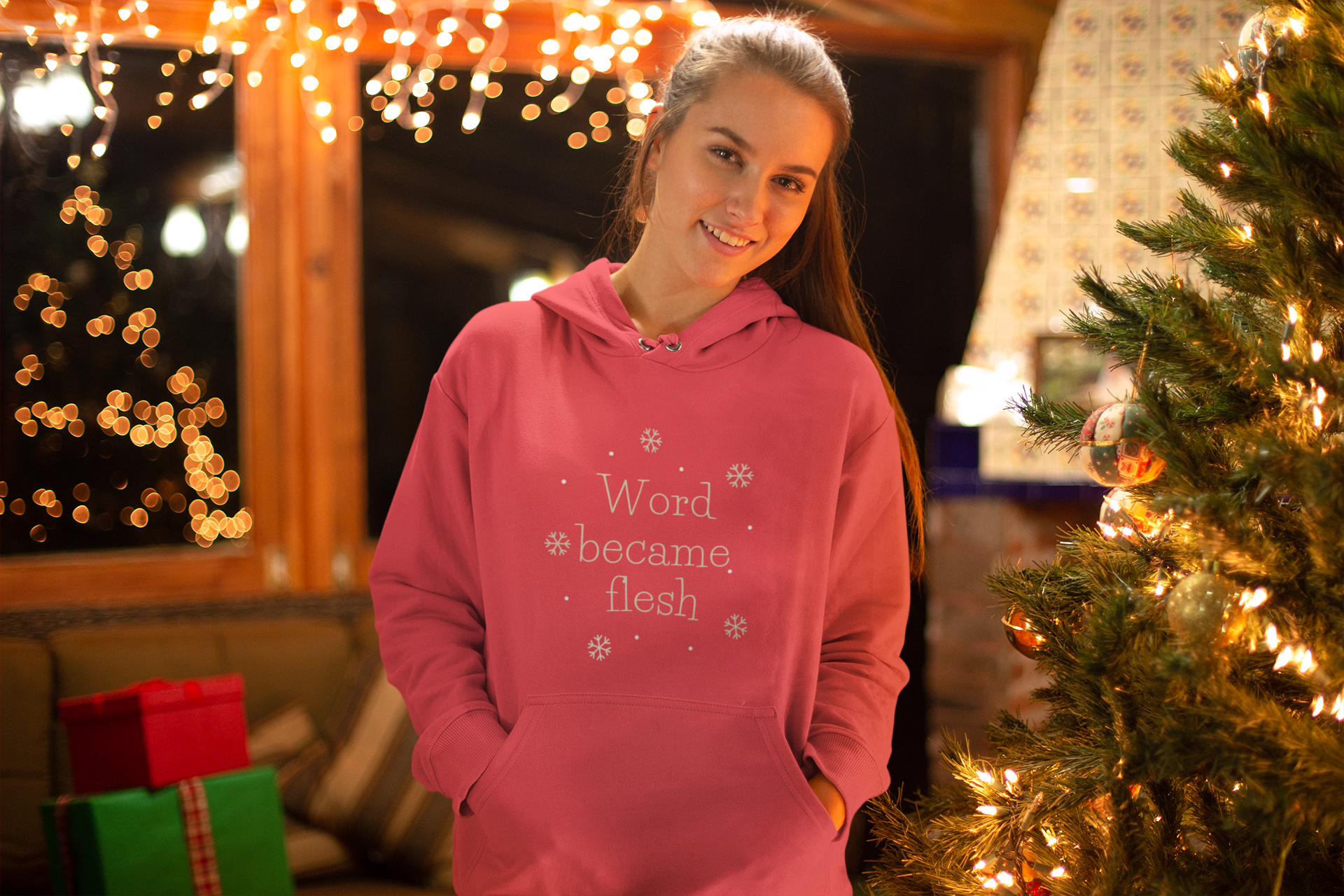 Word Became Flesh Christmas Hoodie - Women's