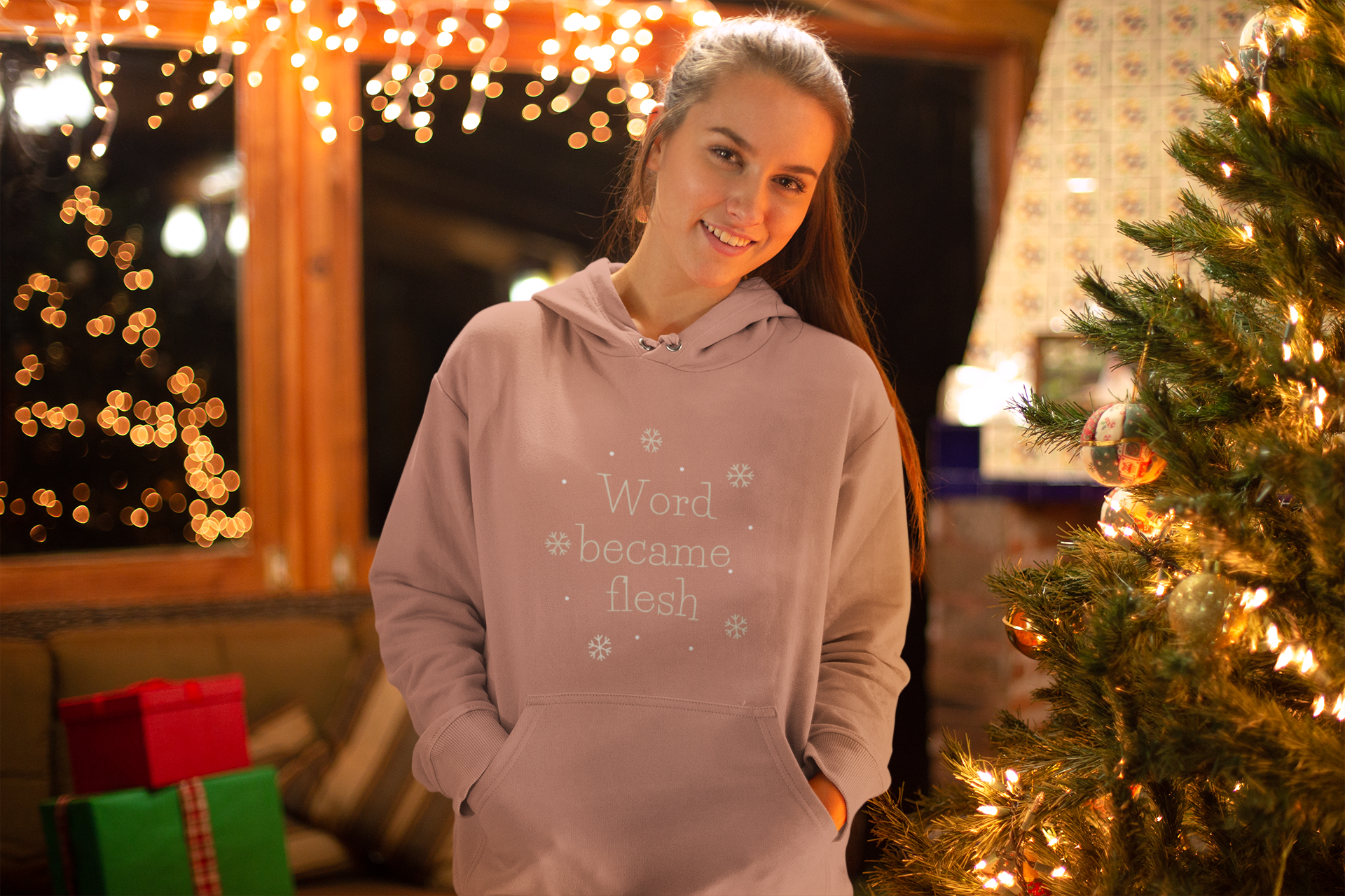 Word Became Flesh Christmas Hoodie - Women's