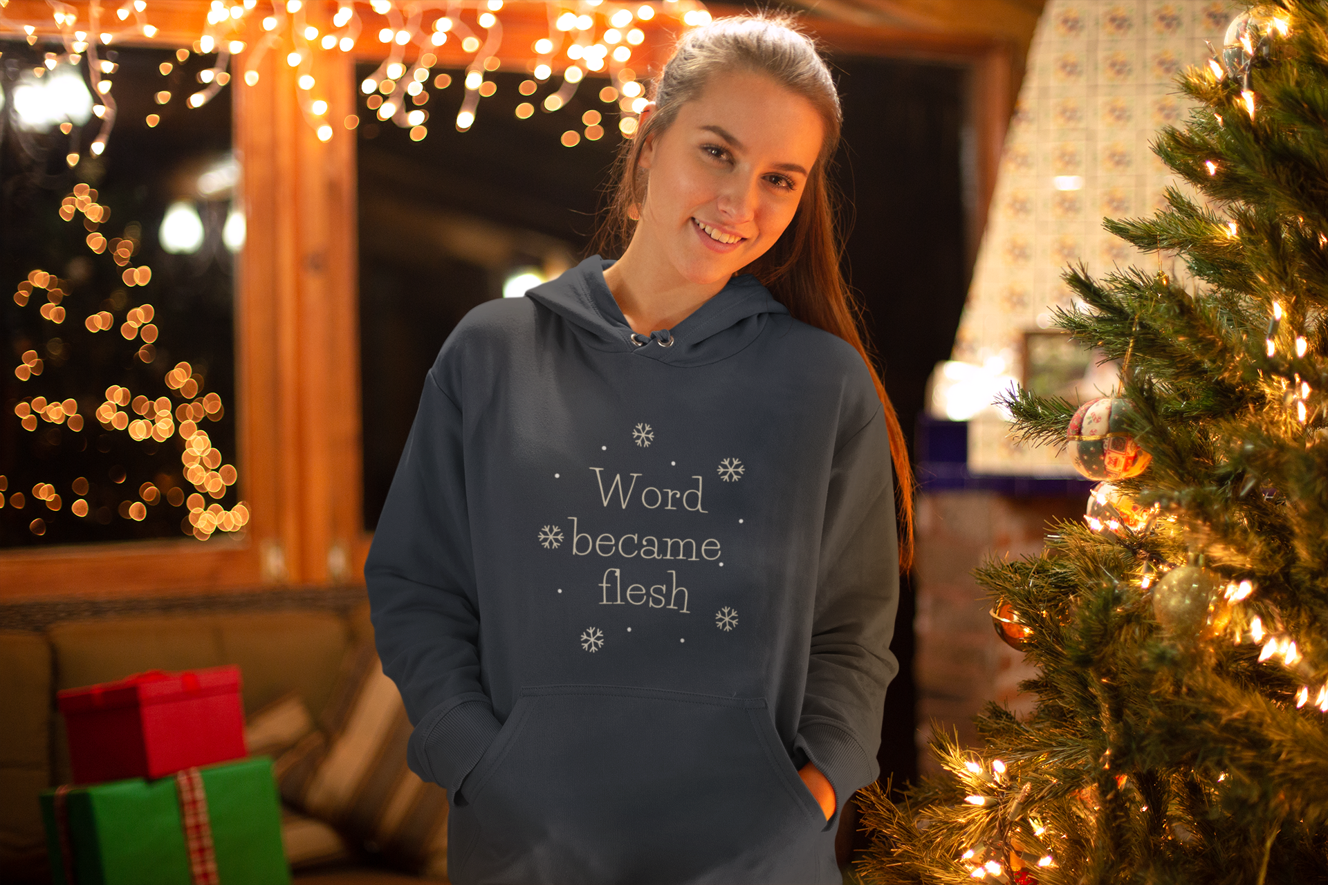 Word Became Flesh Christmas Hoodie - Women's