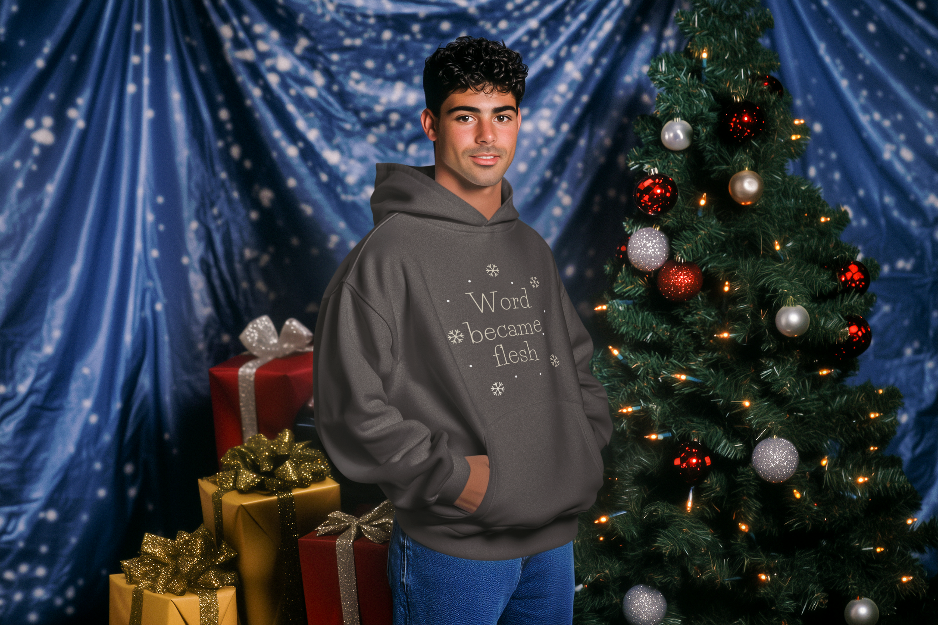 Word Became Flesh Christmas Hoodie - Men's